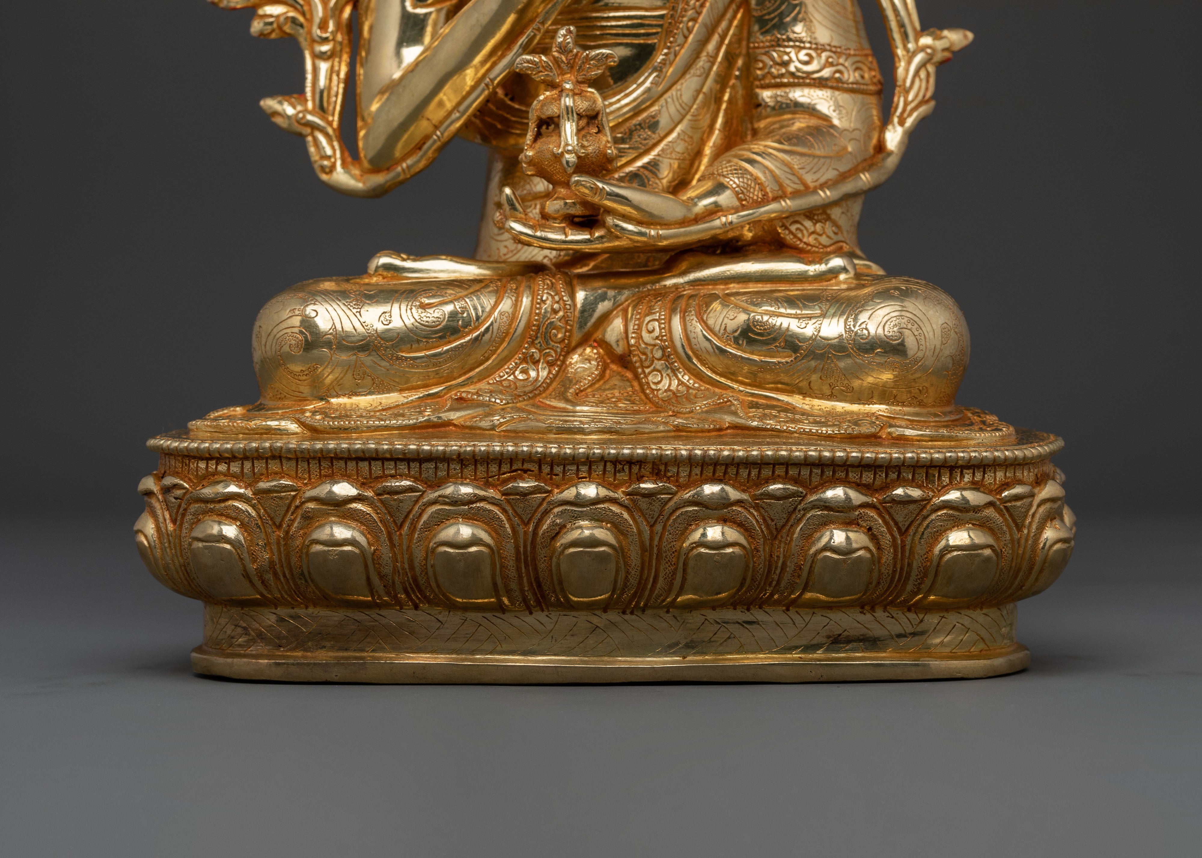 Tsongkhapa Handcrafted Statue in 24K Gold