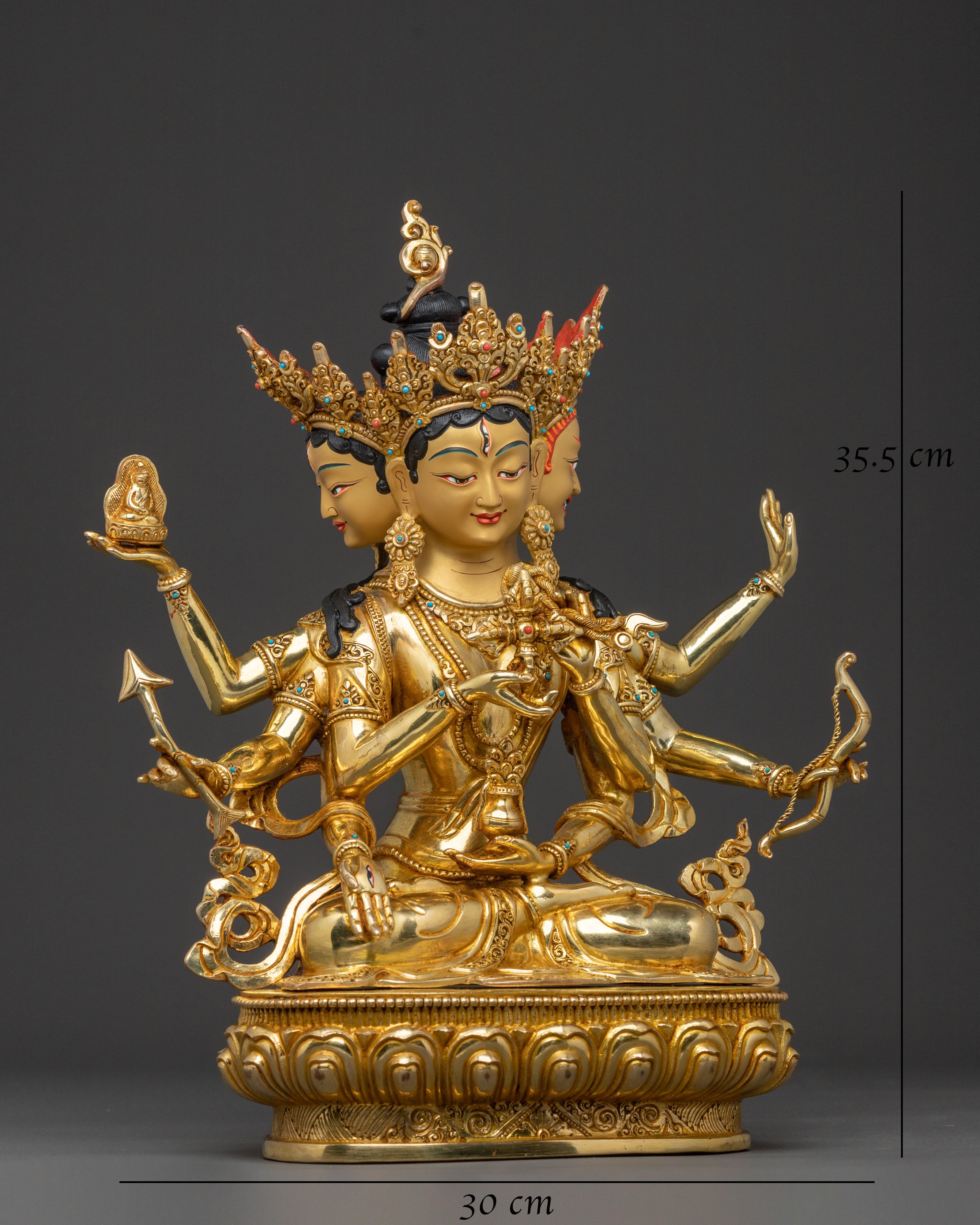 Golden Namgyalma Spiritual Statue | Goddess of Long Life and Purification