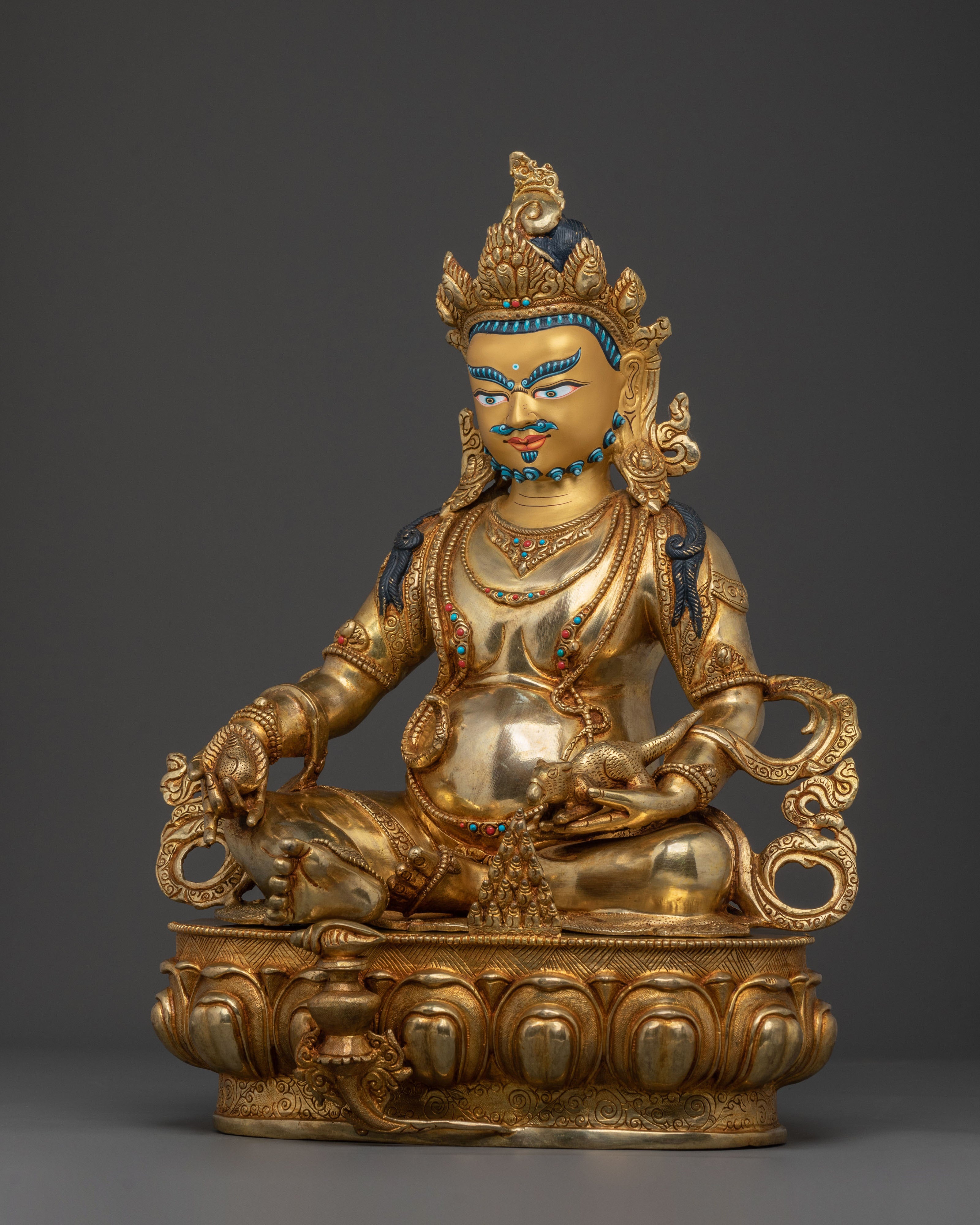 Dzambhala Statue of Sacred Wealth | Buddhist Wealth Deity Sculpture