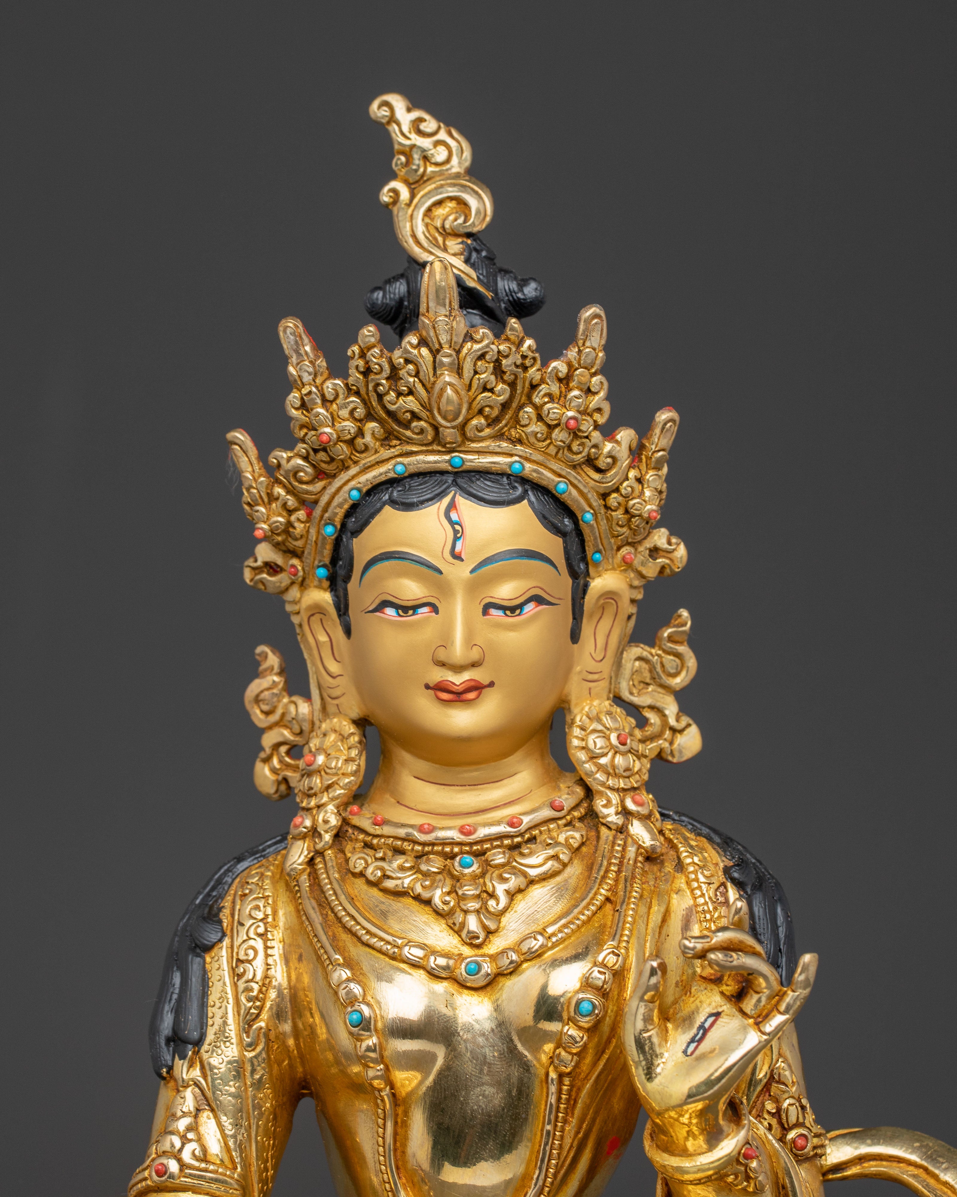 Golden Dukar Sculpture | Guardian of Dharma