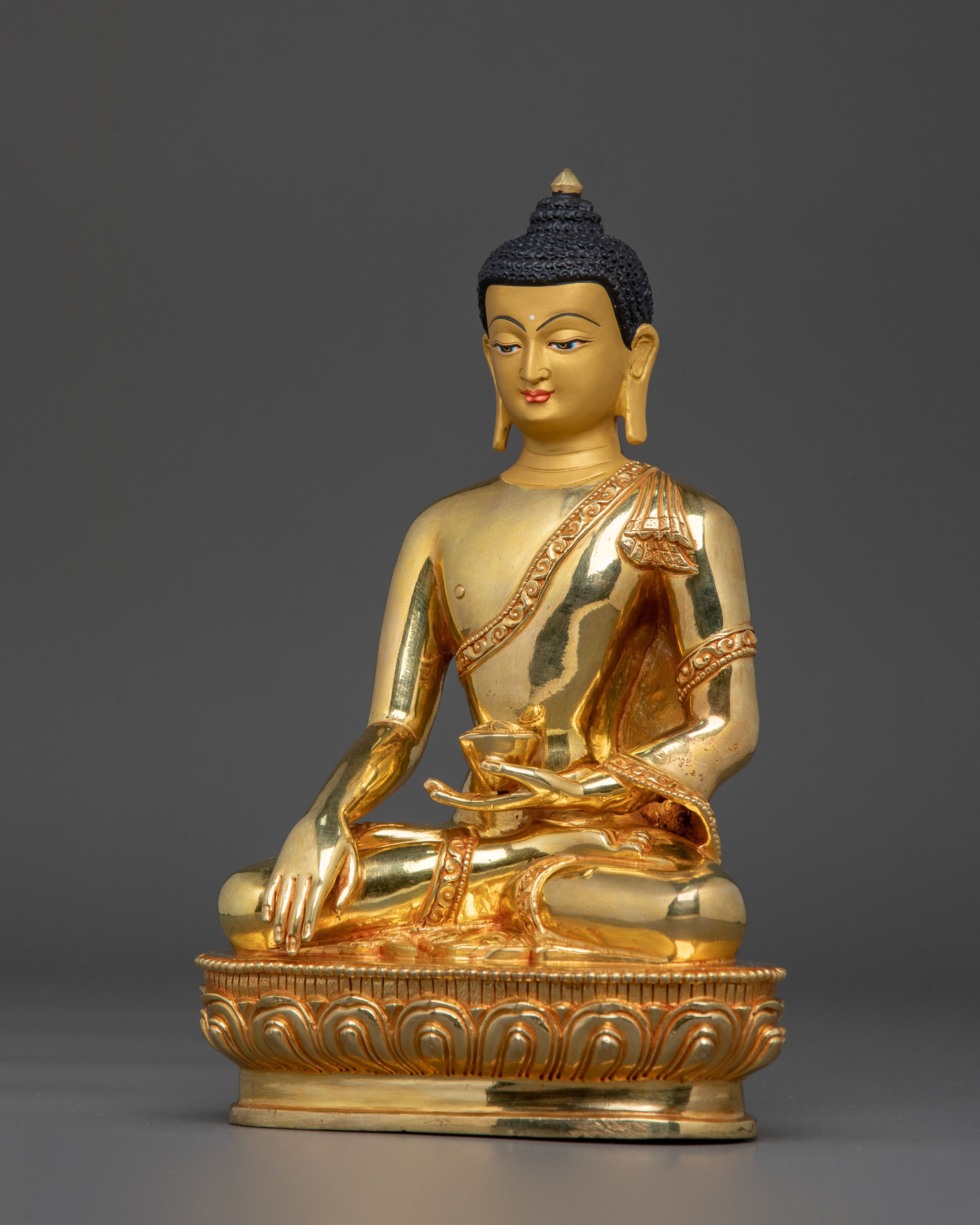 Shakyamuni Buddha 24K Gold Gilded Figure
