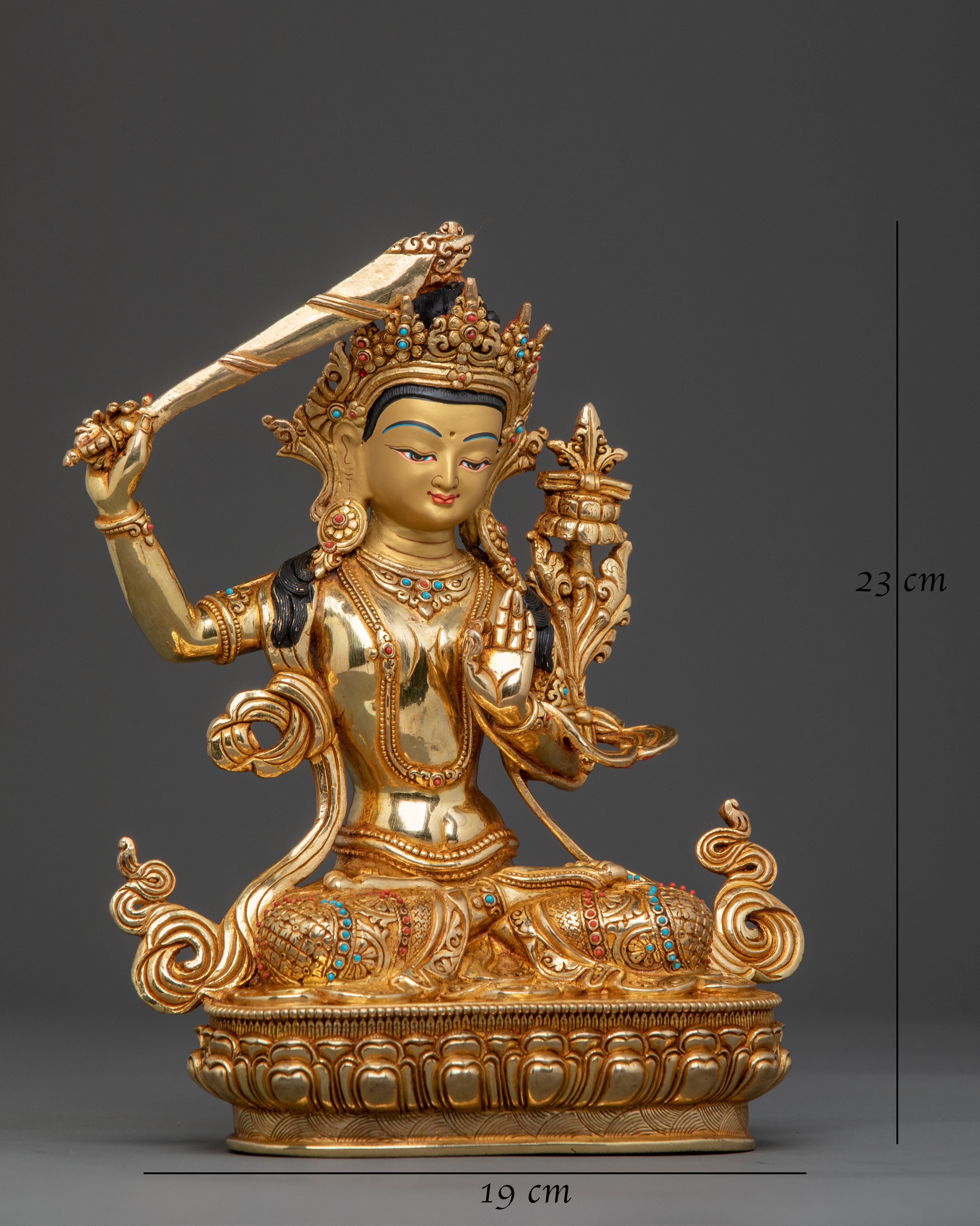 sacred manjushri copper statue | Symbol of Wisdom & Enlightened