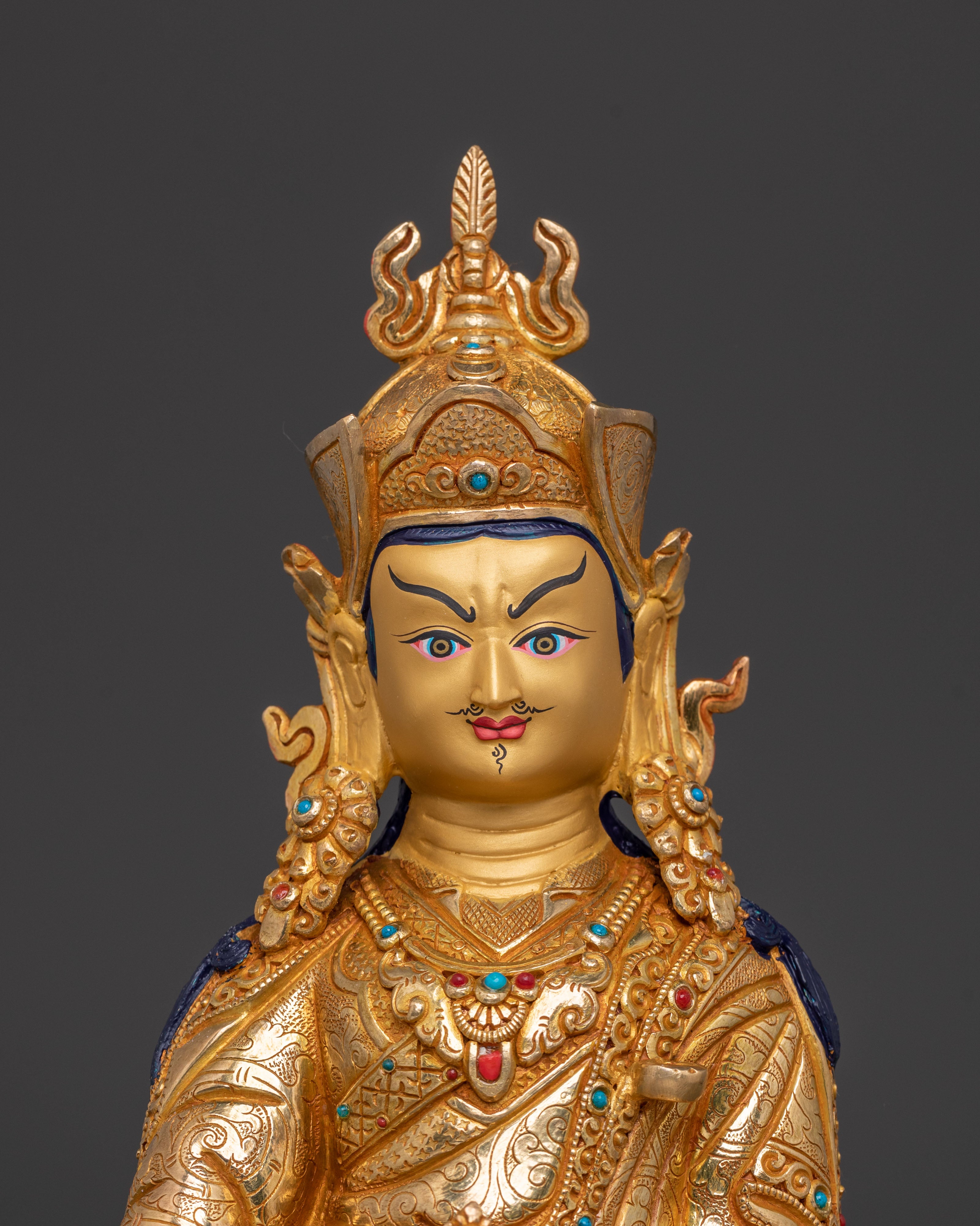 Guru Rinpoche: 24K Gold Gilded Spiritual Figure