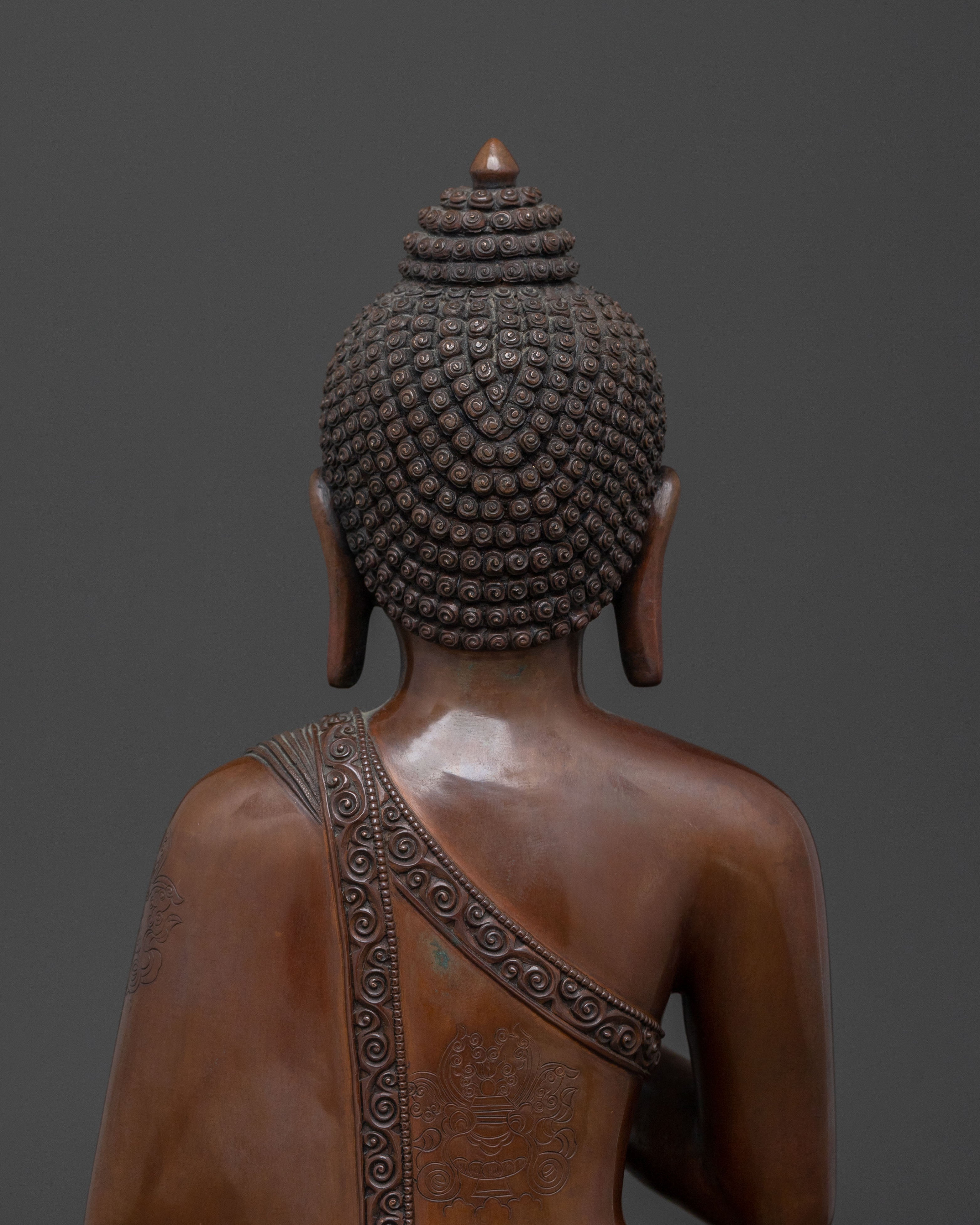 Amogasiddhi Wisdom Buddha | Oxidized Copper Statue