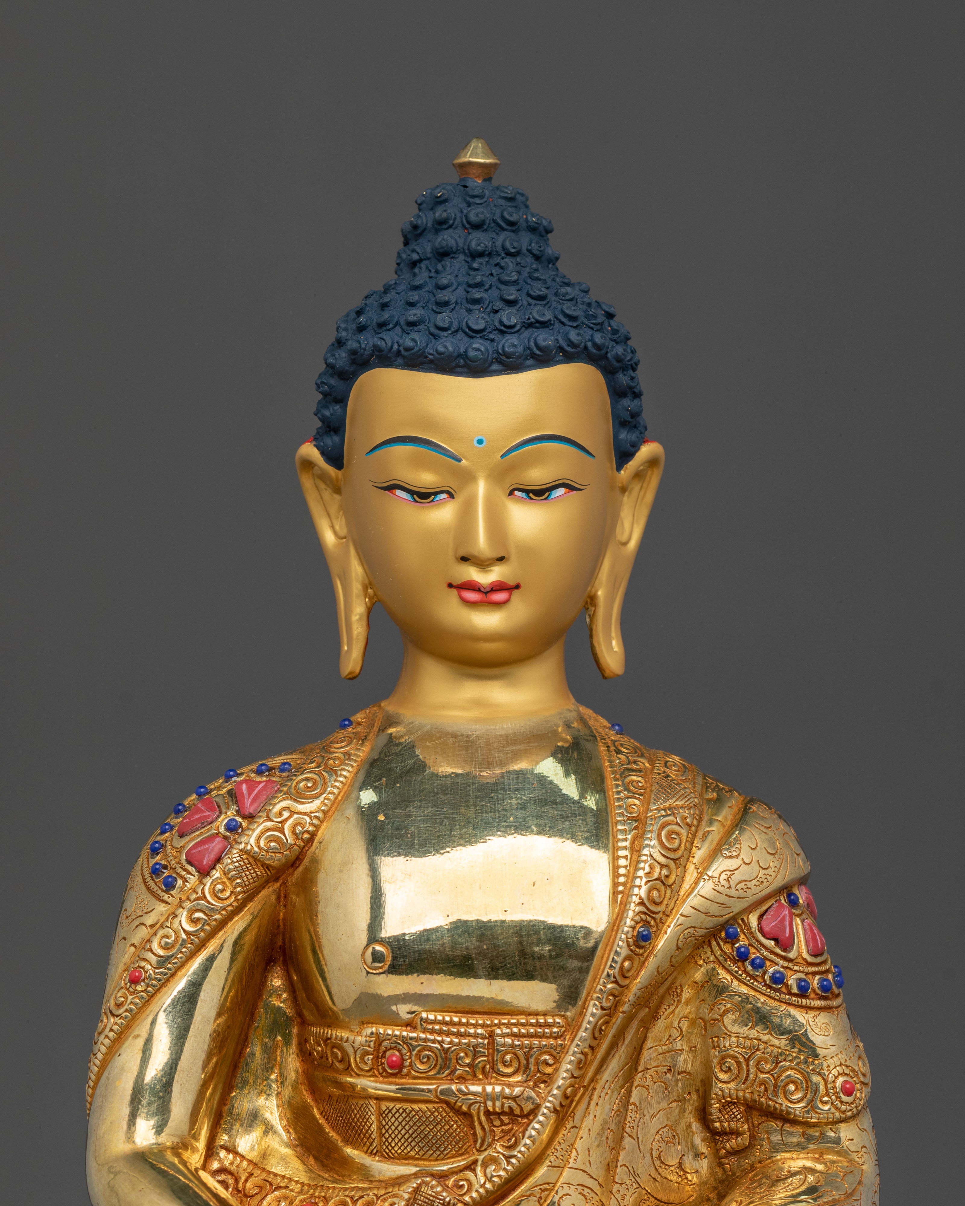 Amitabha Buddha Radiant Sculpture | Gilded Serenity