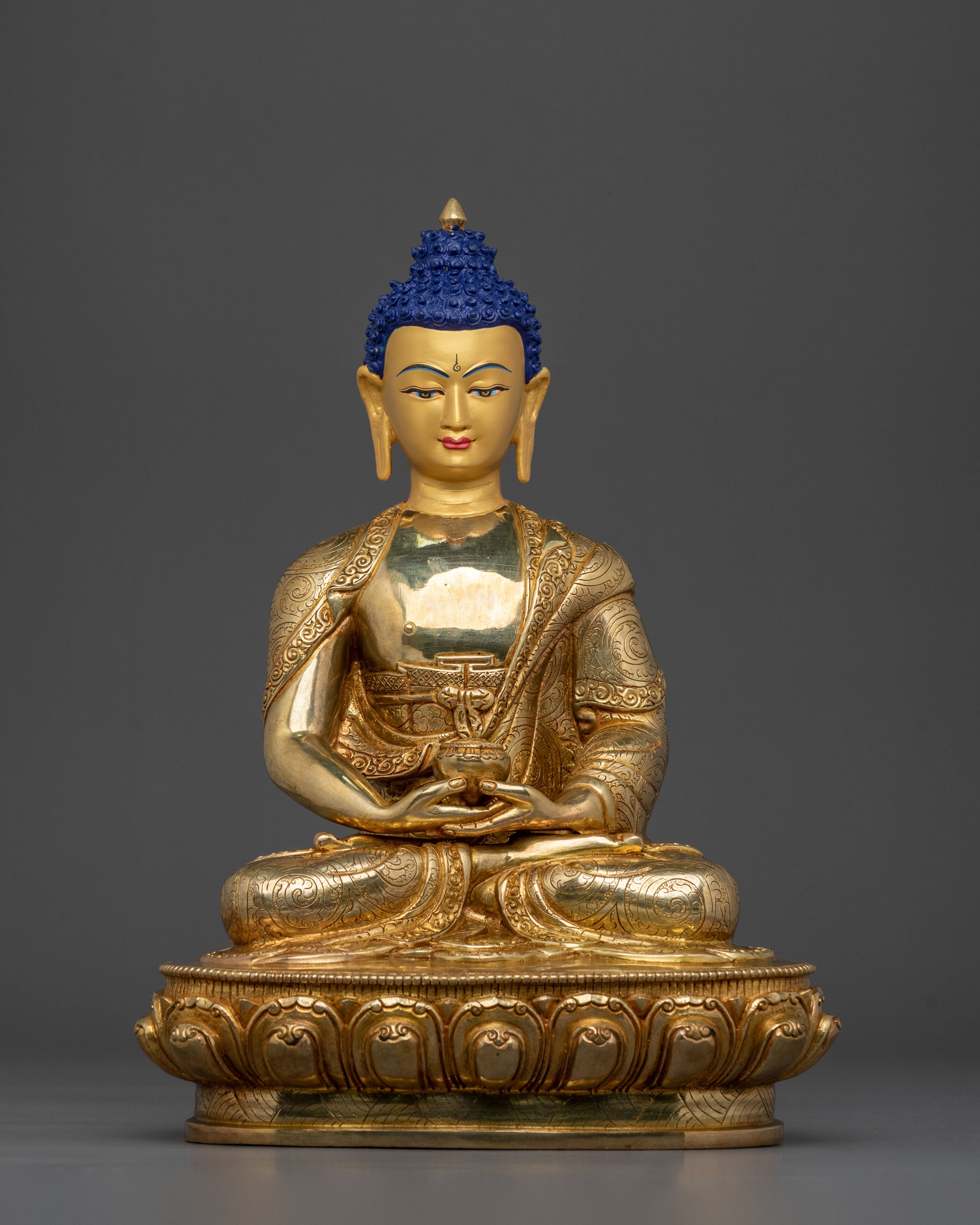 Sacred Amitabha Buddha Statue of Infinite Light - 24K Gold Gilded