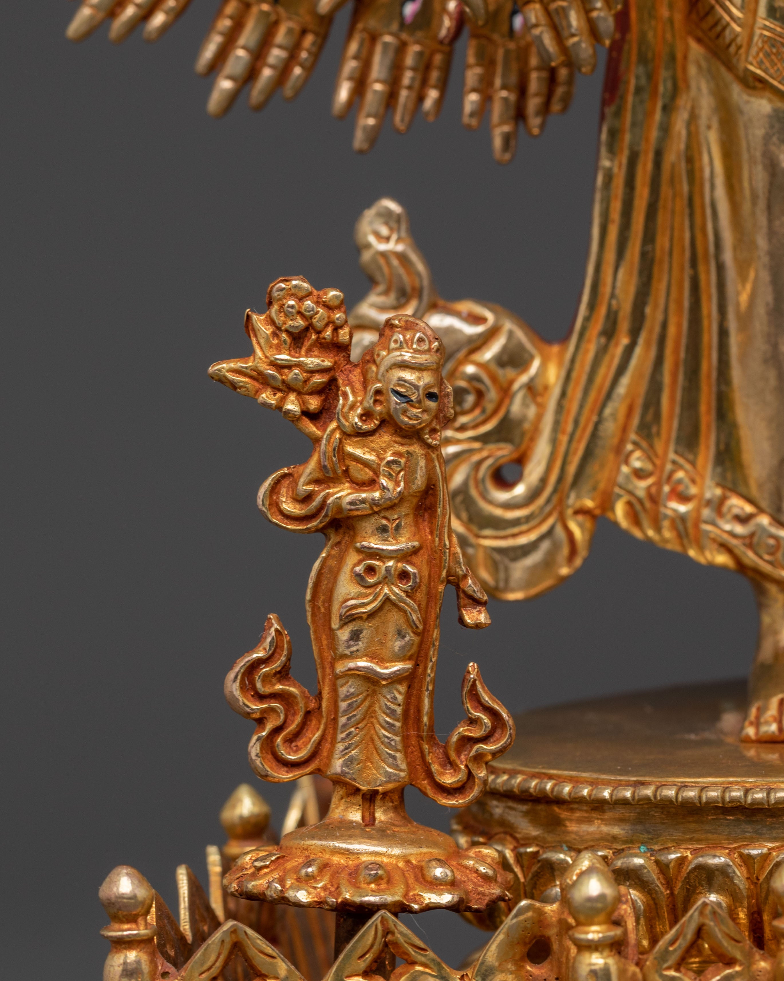 1000 Armed Chenrezig Tibetan Statue | 24k Gold Glided