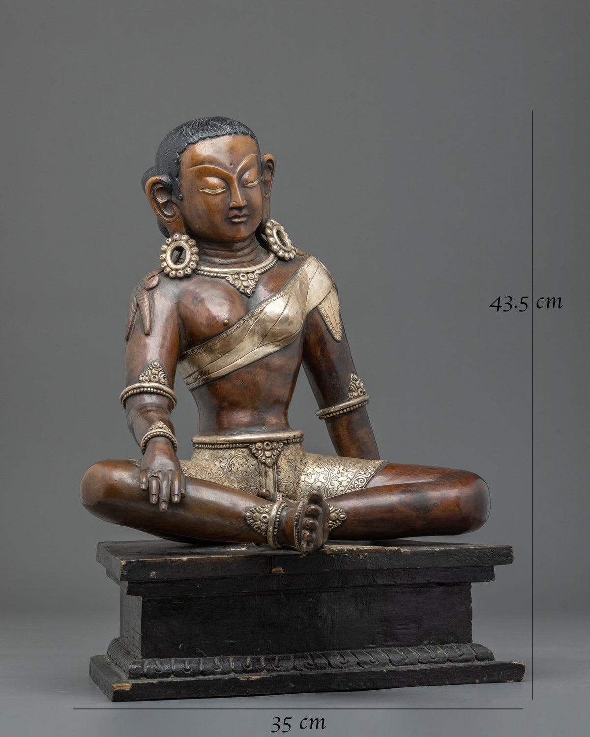 Parbati Devi Statue: Oxidized Copper & Silver Plated