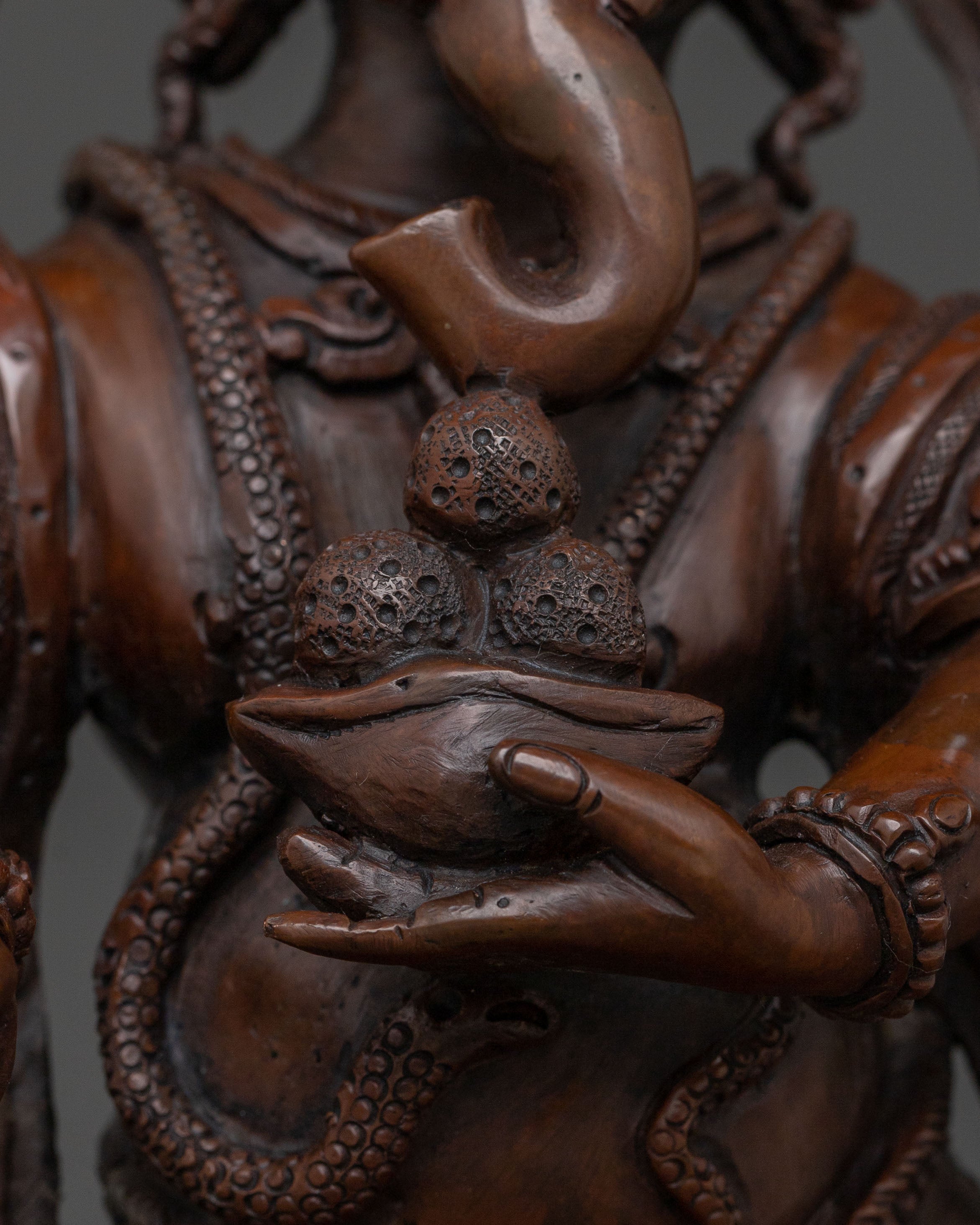 God Ganesh: Oxidized Copper Handcrafted Sculpture