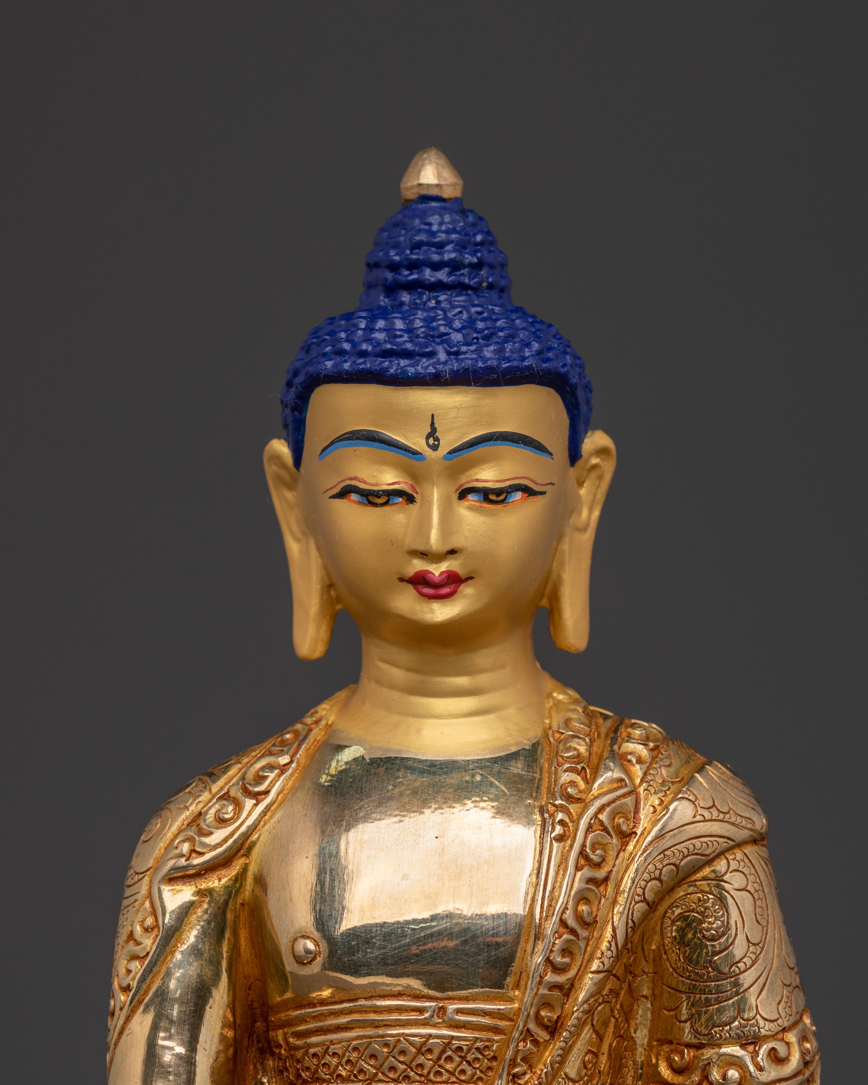 Shakyamuni Buddha Statue – Handcrafted Gold Gilded Copper