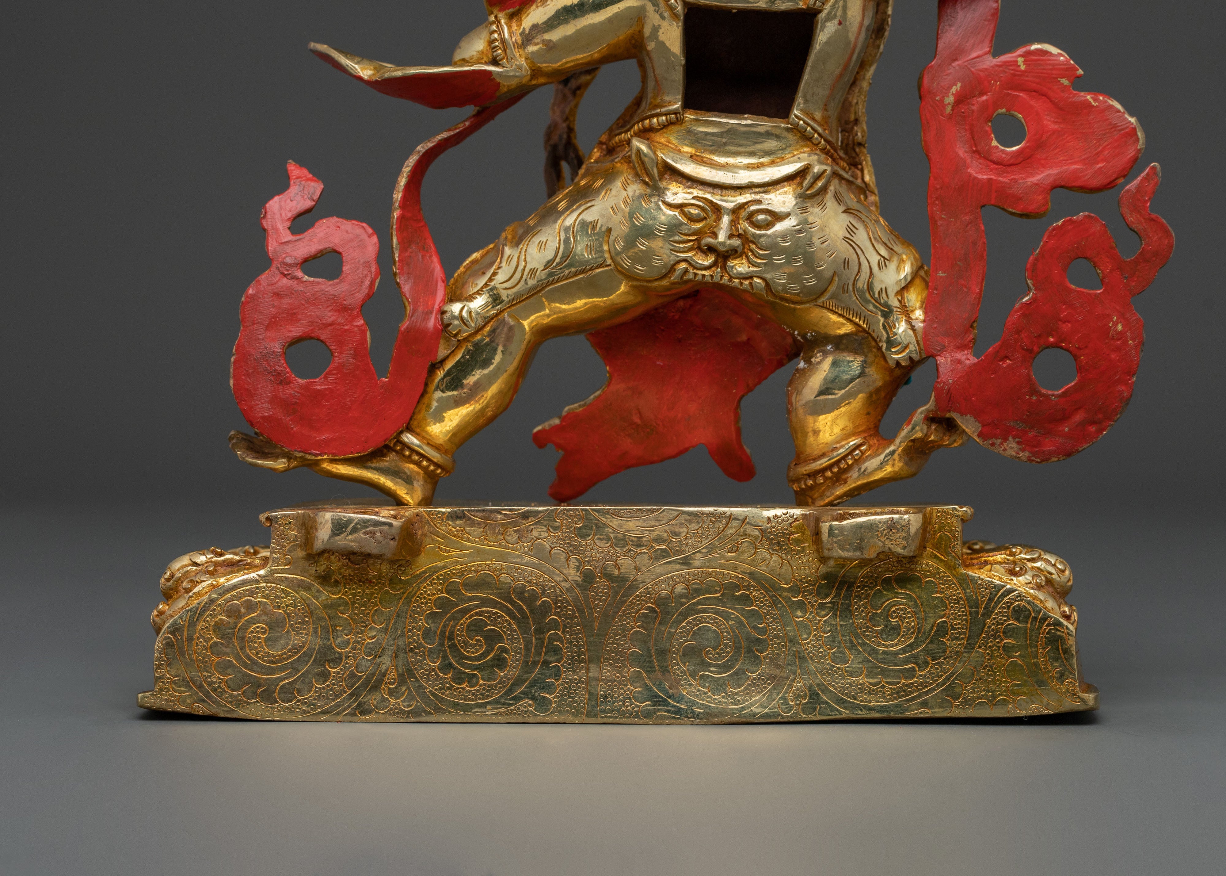 A Radiant Handmade Vajrapani Sculpture in 24K Gold