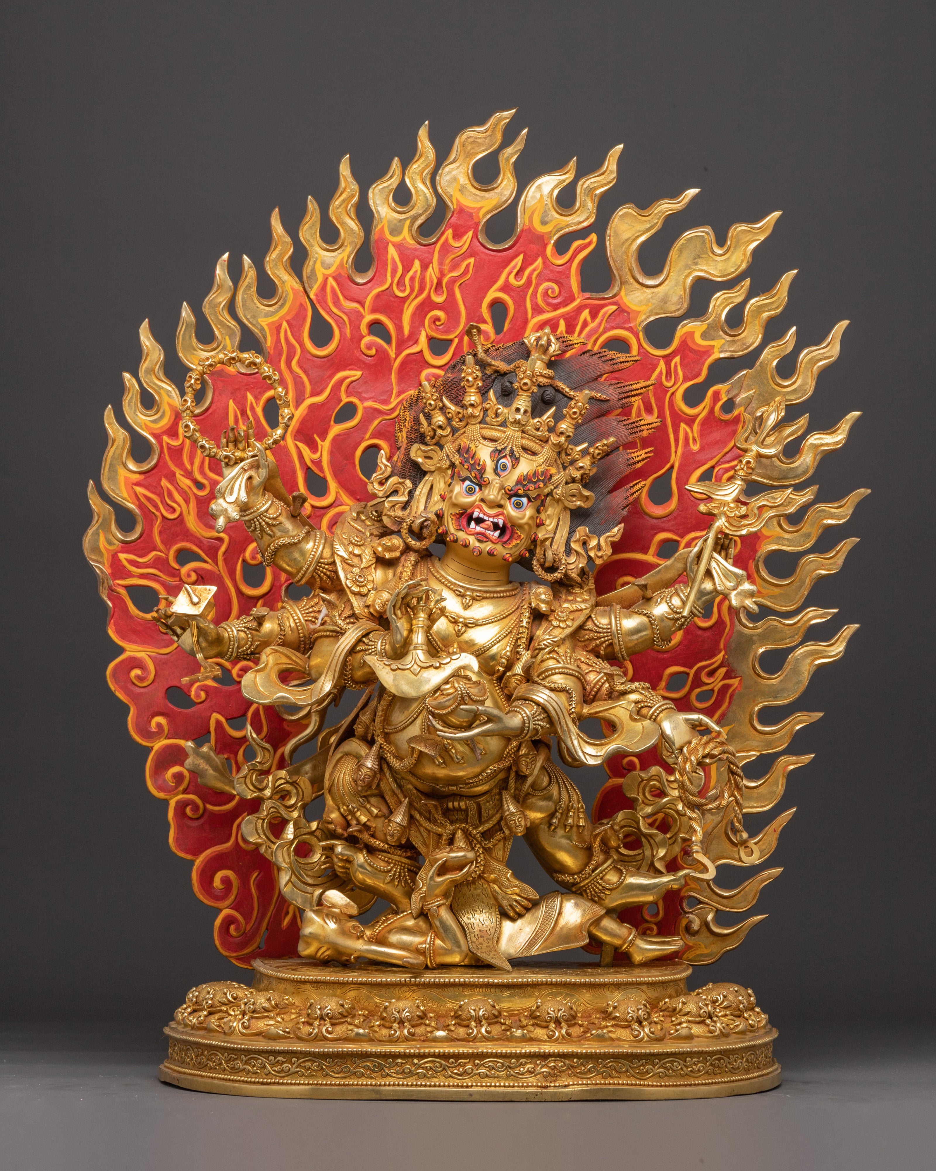 Six-Armed Mahakala Tantric Protector Statue | Tibetan Buddhist Art