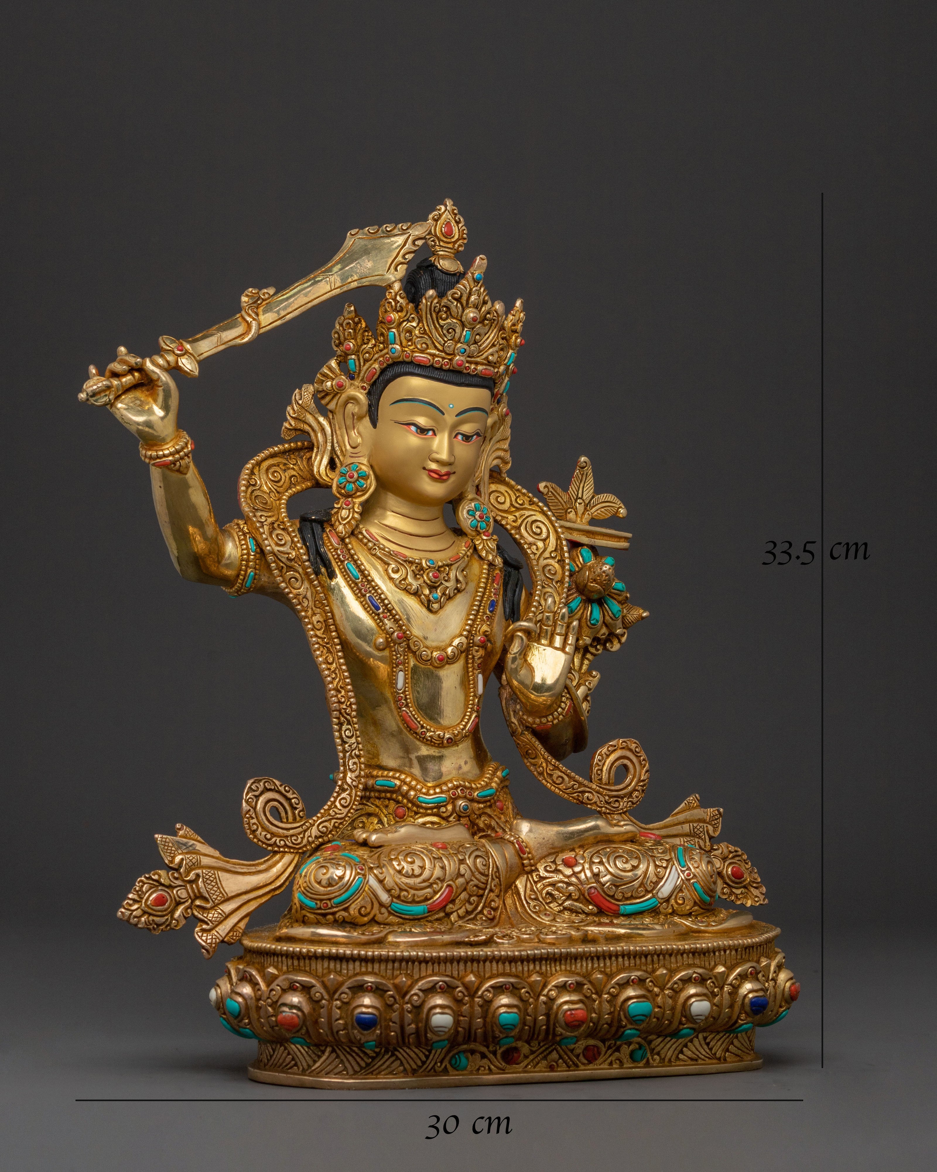 Bodhisattva Manjushri Statue | Wisdom Icon for Altar