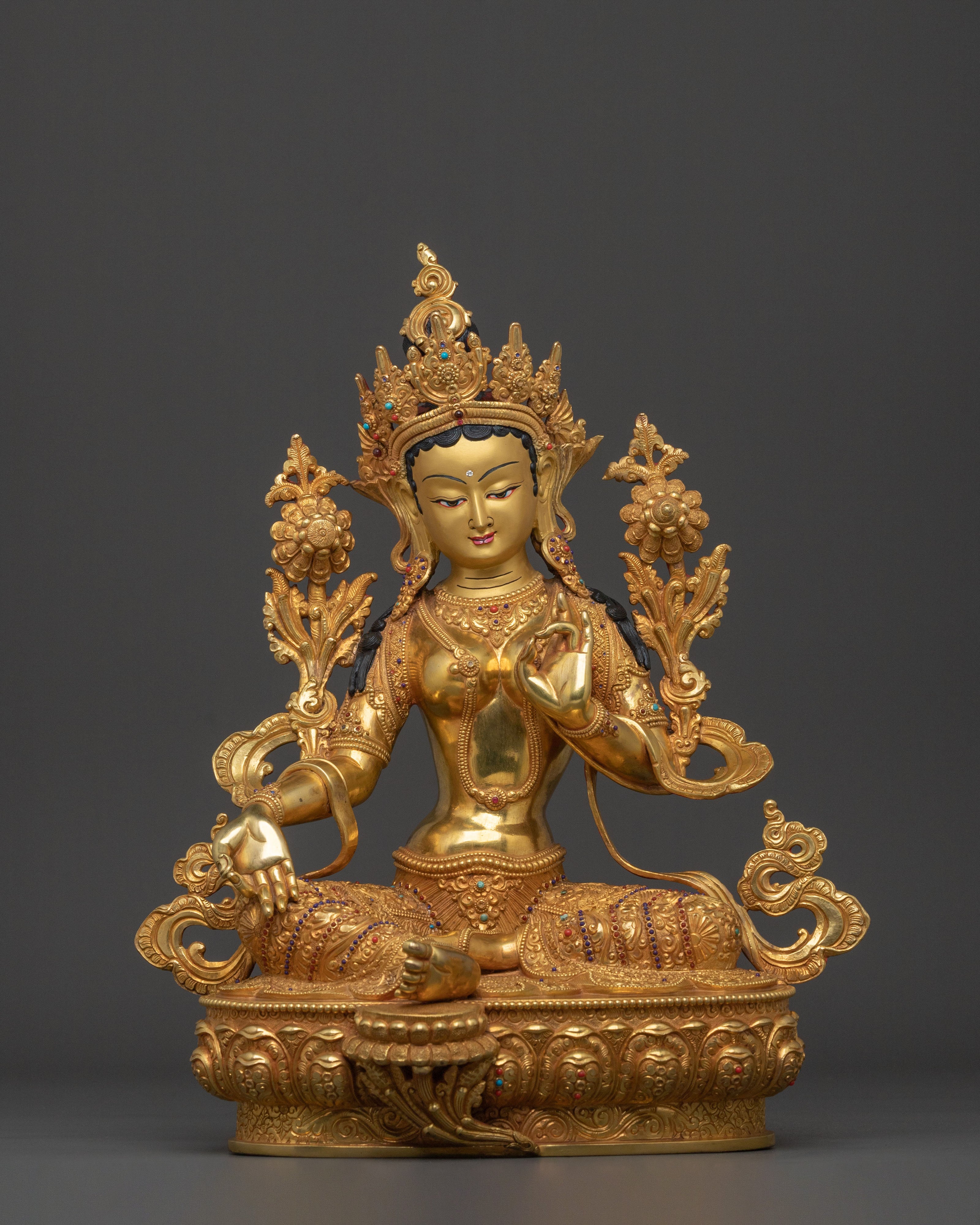 Tibetan Green Tara Compassion Goddess Statue