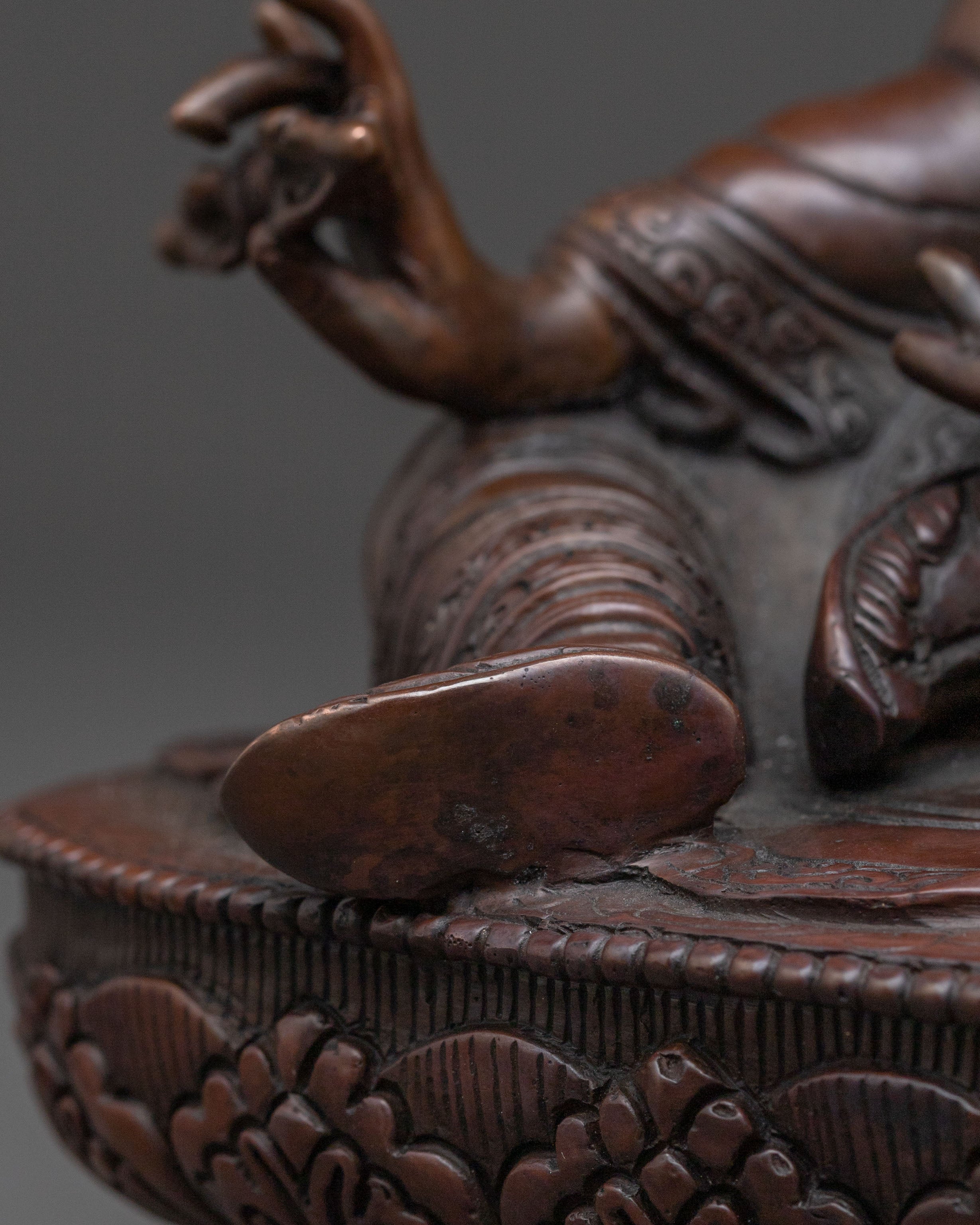 Teacher of the Dharma Guru Rinpoche Statue – Hand-Gilded Copper