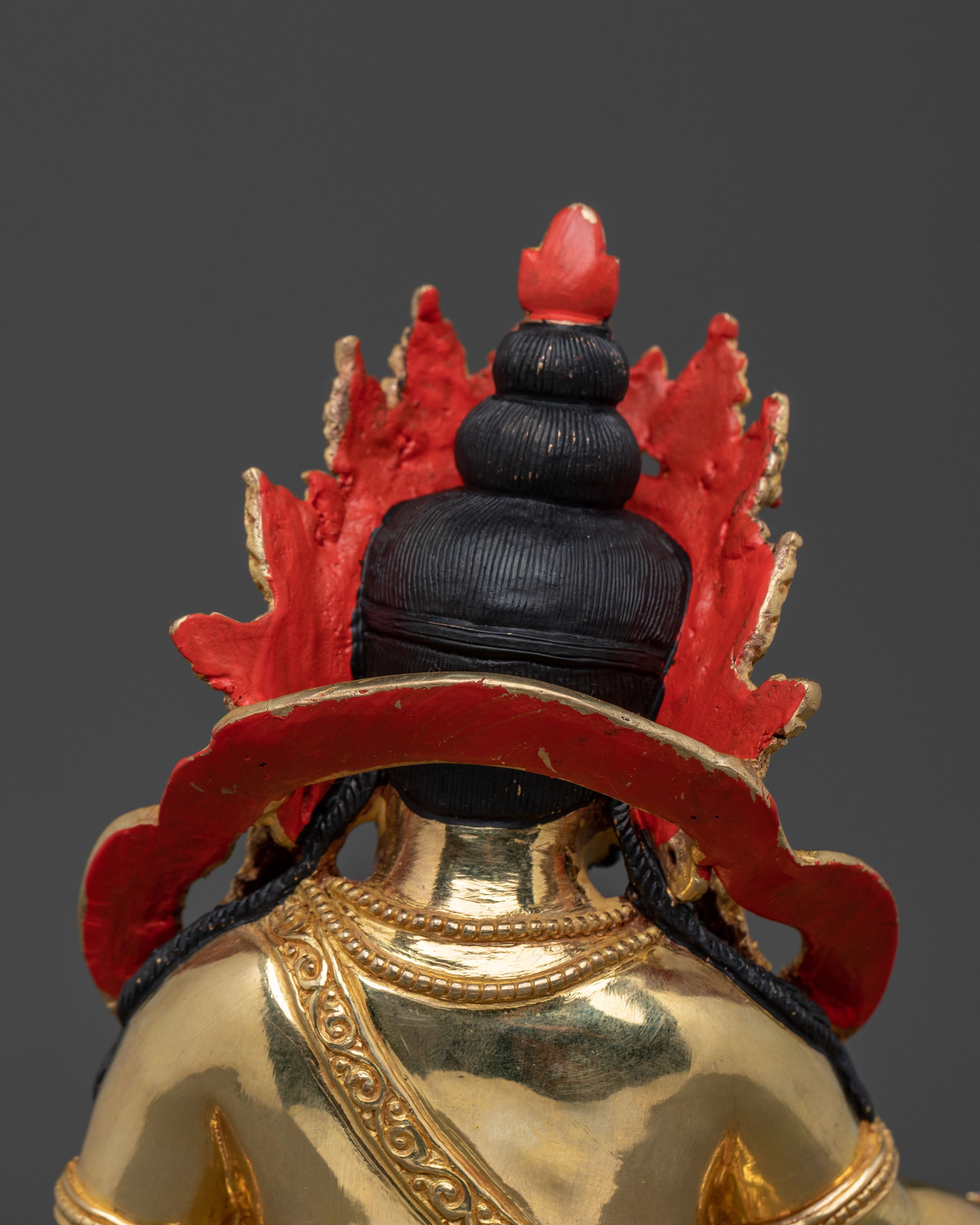Dzambhala 24K Gold Gilded Statue: Himalayan Handcrafted Rupa