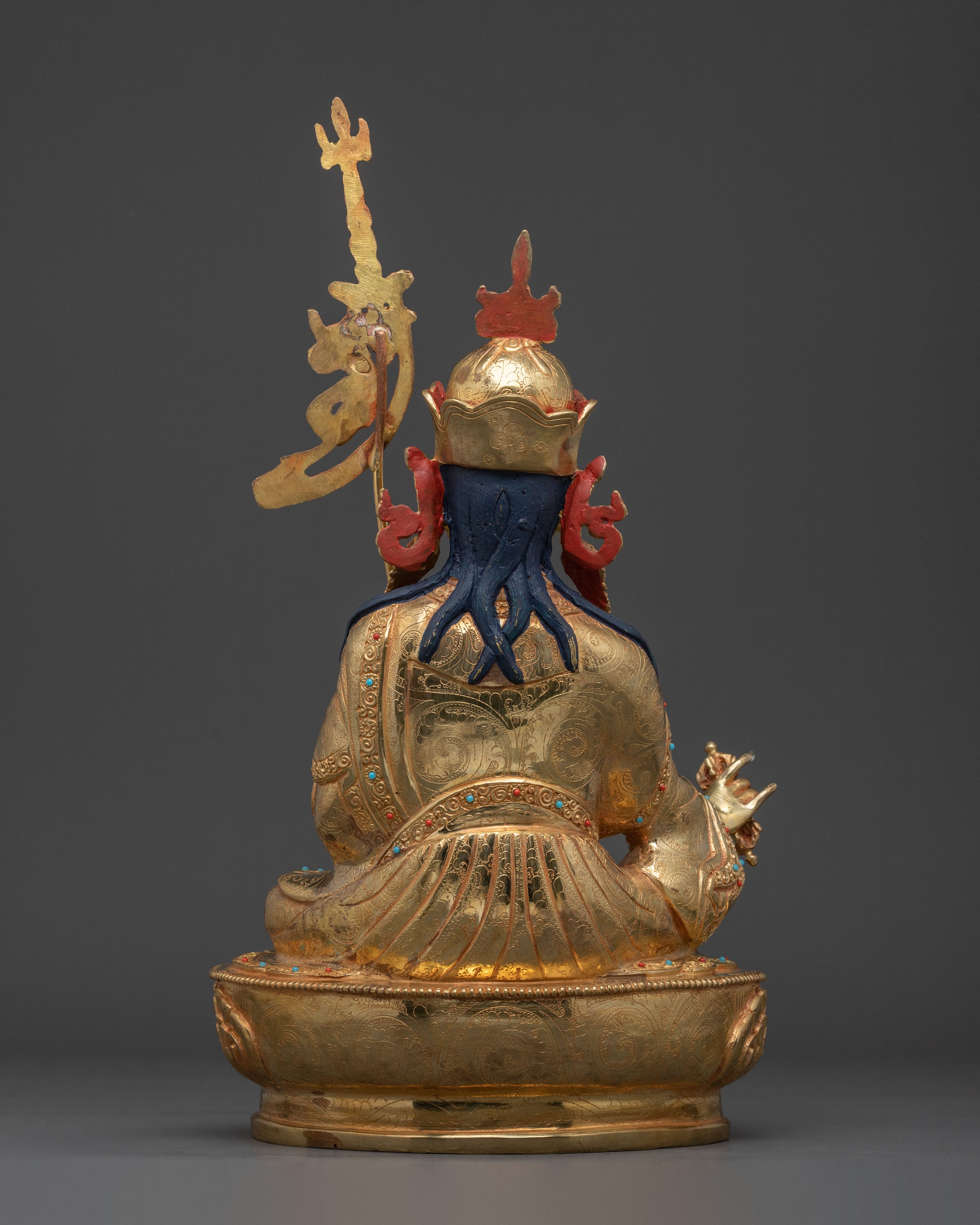 Guru Rinpoche 24K Gold Gilded Sculpture | Home Decor