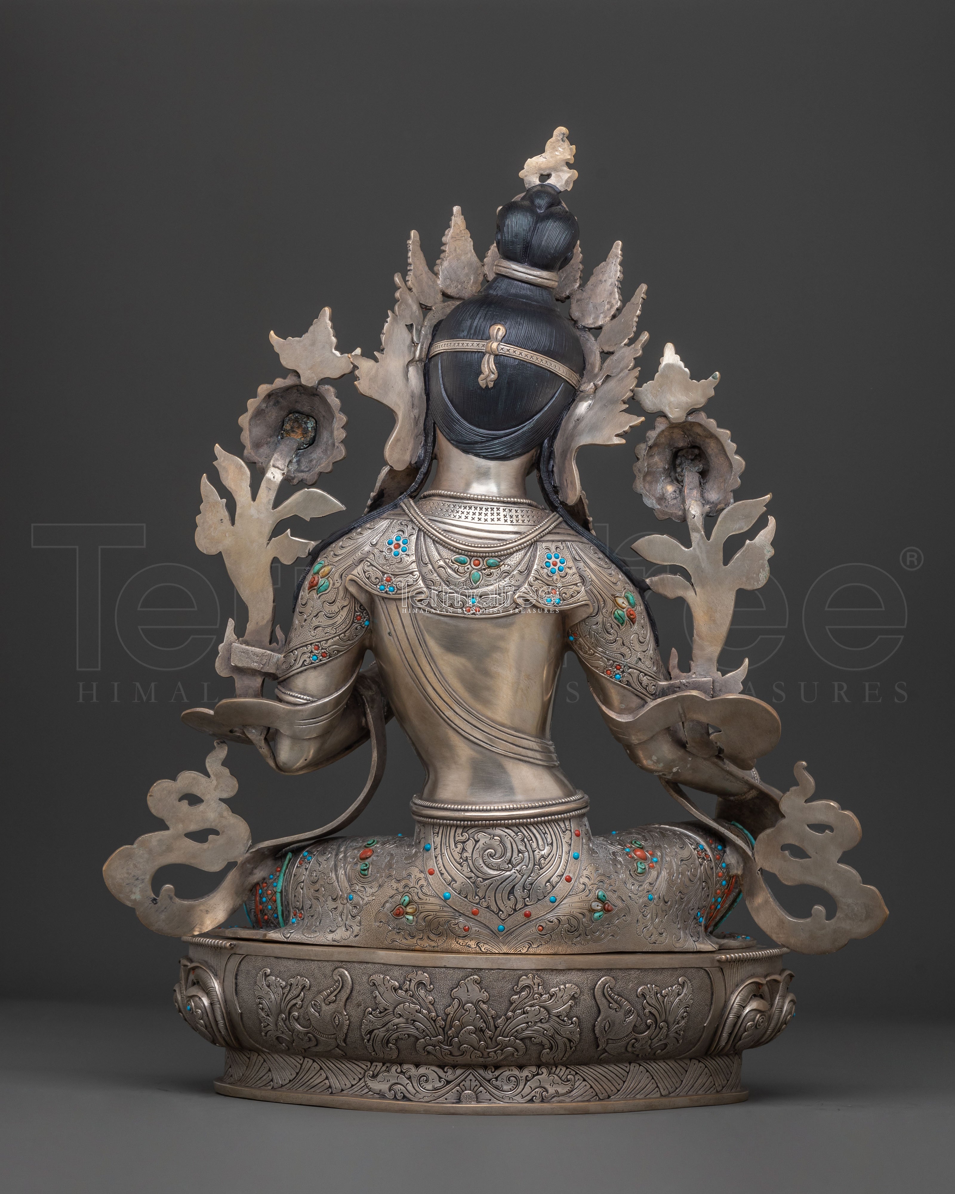 Green Tara Silver Statue | Swift Protector
