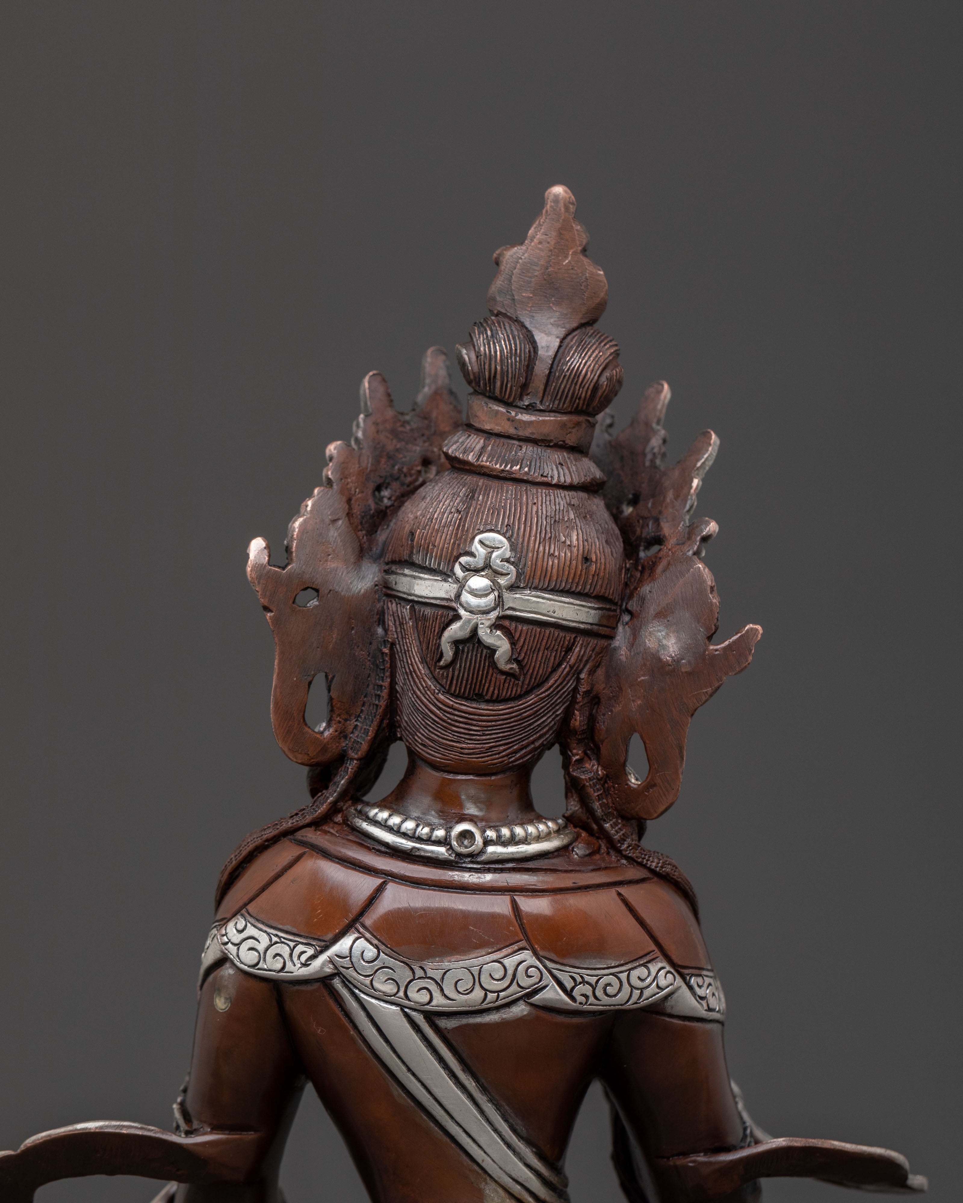 Kshitigarbha Spiritual Statue | Silver Plated Figure