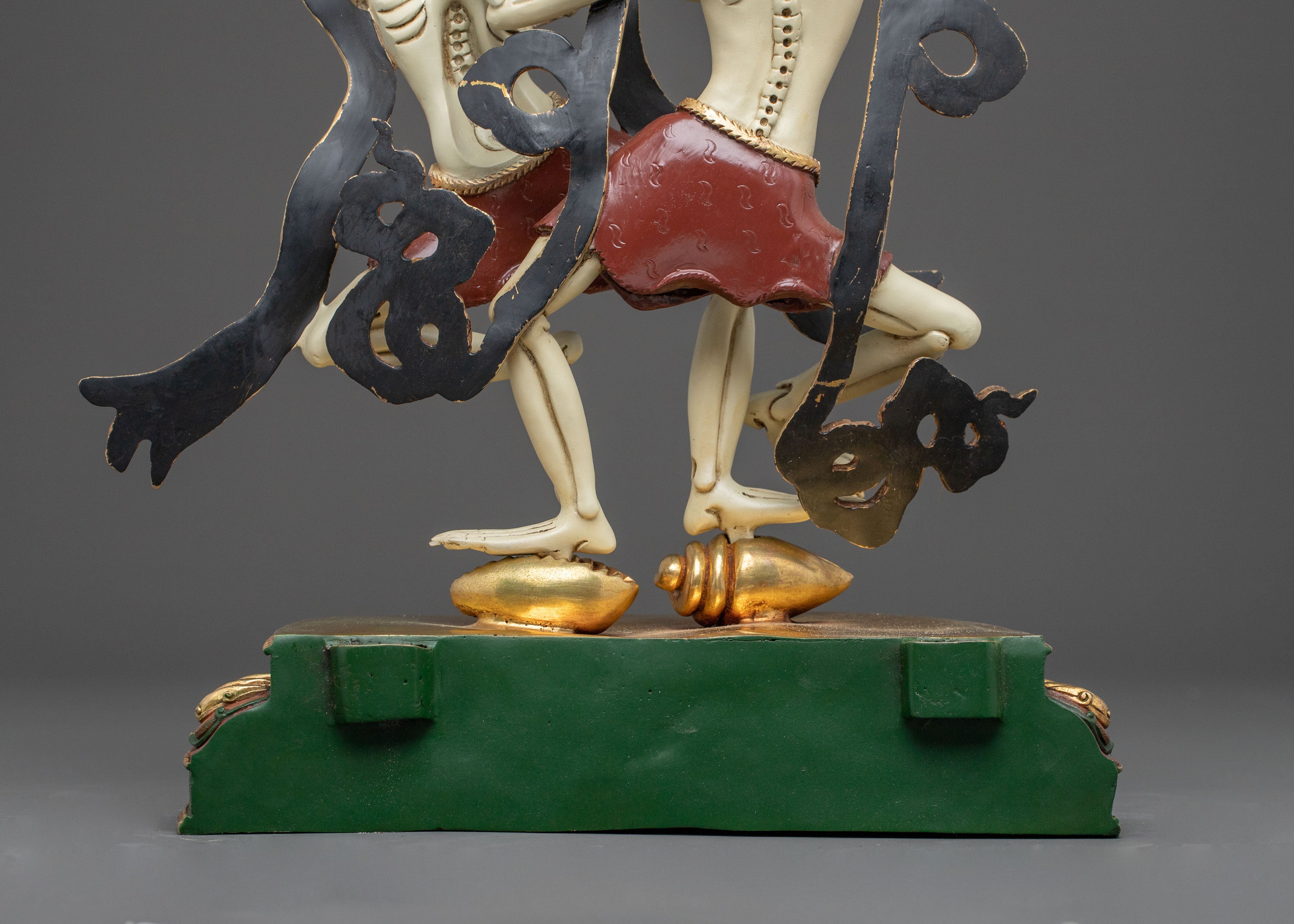 Copper Chitipati Statue - Hand-Gilded Masterpiece