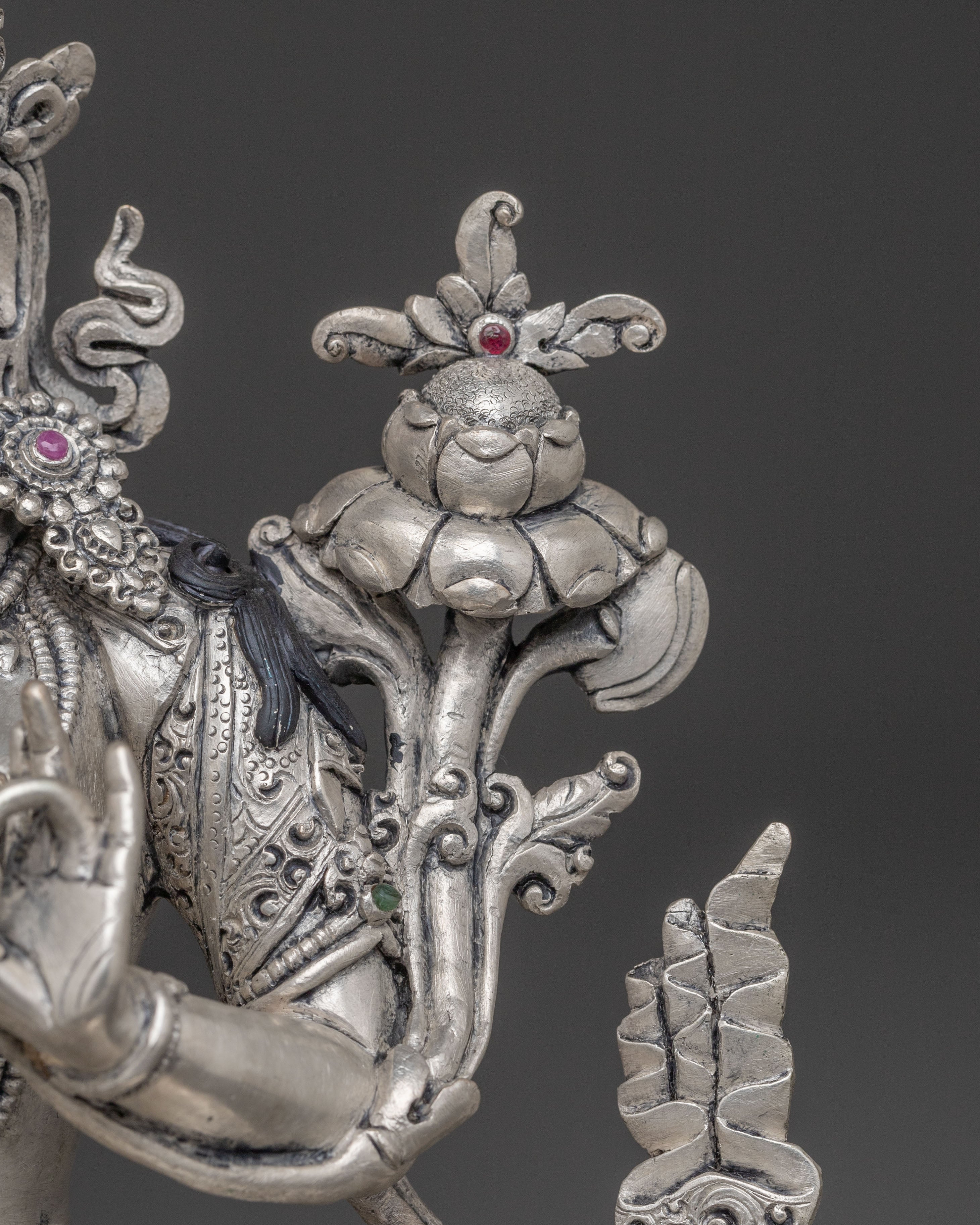 Green Tara Silver Plated Statue | Compassionate Icon