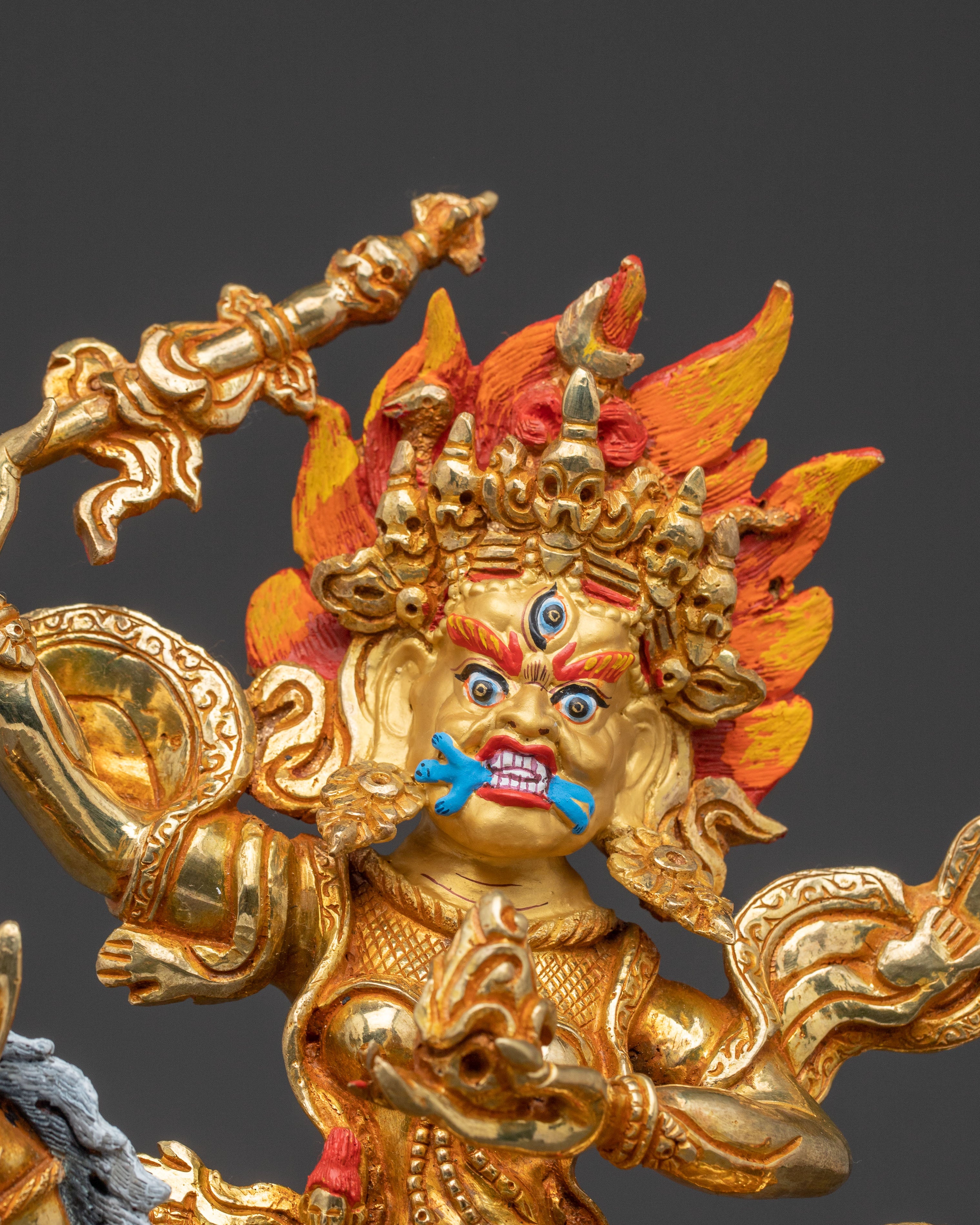 Palden Lhamo Spiritual Statue – Hand-Gilded Copper