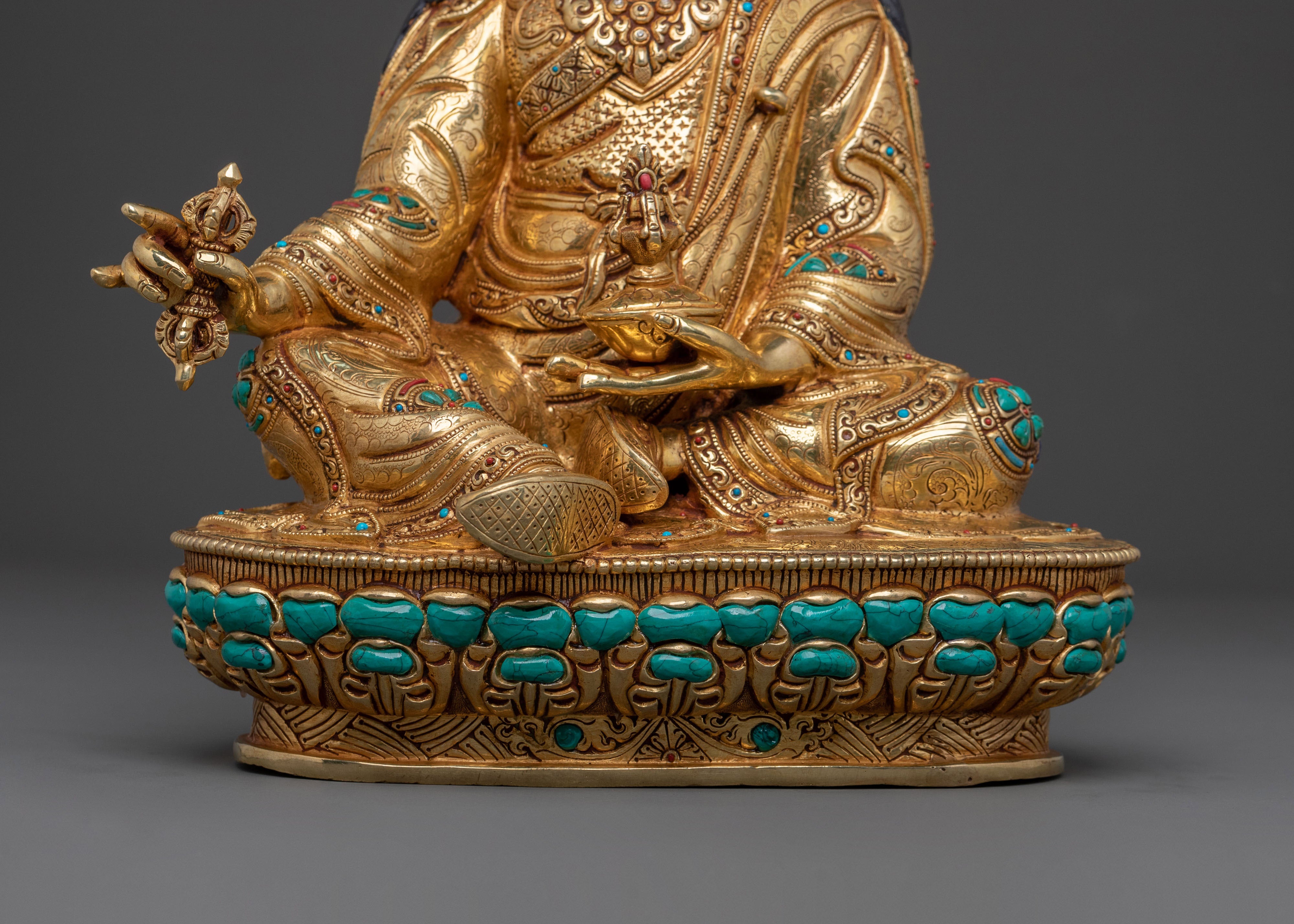 Guru Rinpoche Statue | 24K Gold Gilded Buddhist Master