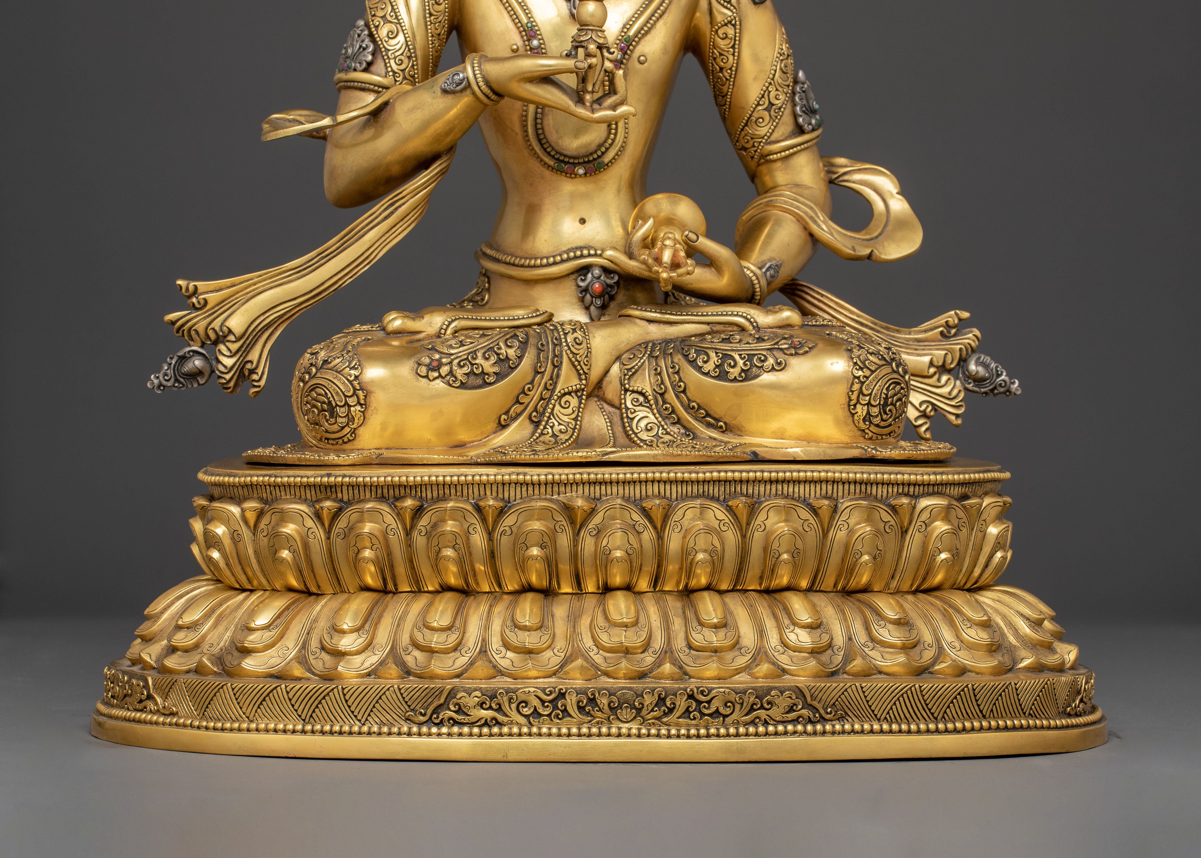 Golden Vajrasattva Symbol of Purification Statue | Tantric Buddhist Deity