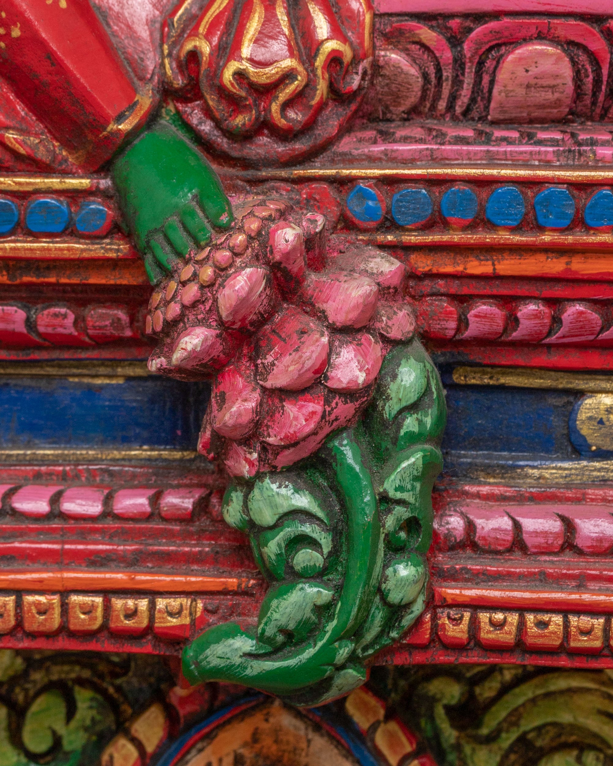 Green Tara Sacred Wooden Sculpture | Himalayan Serenity