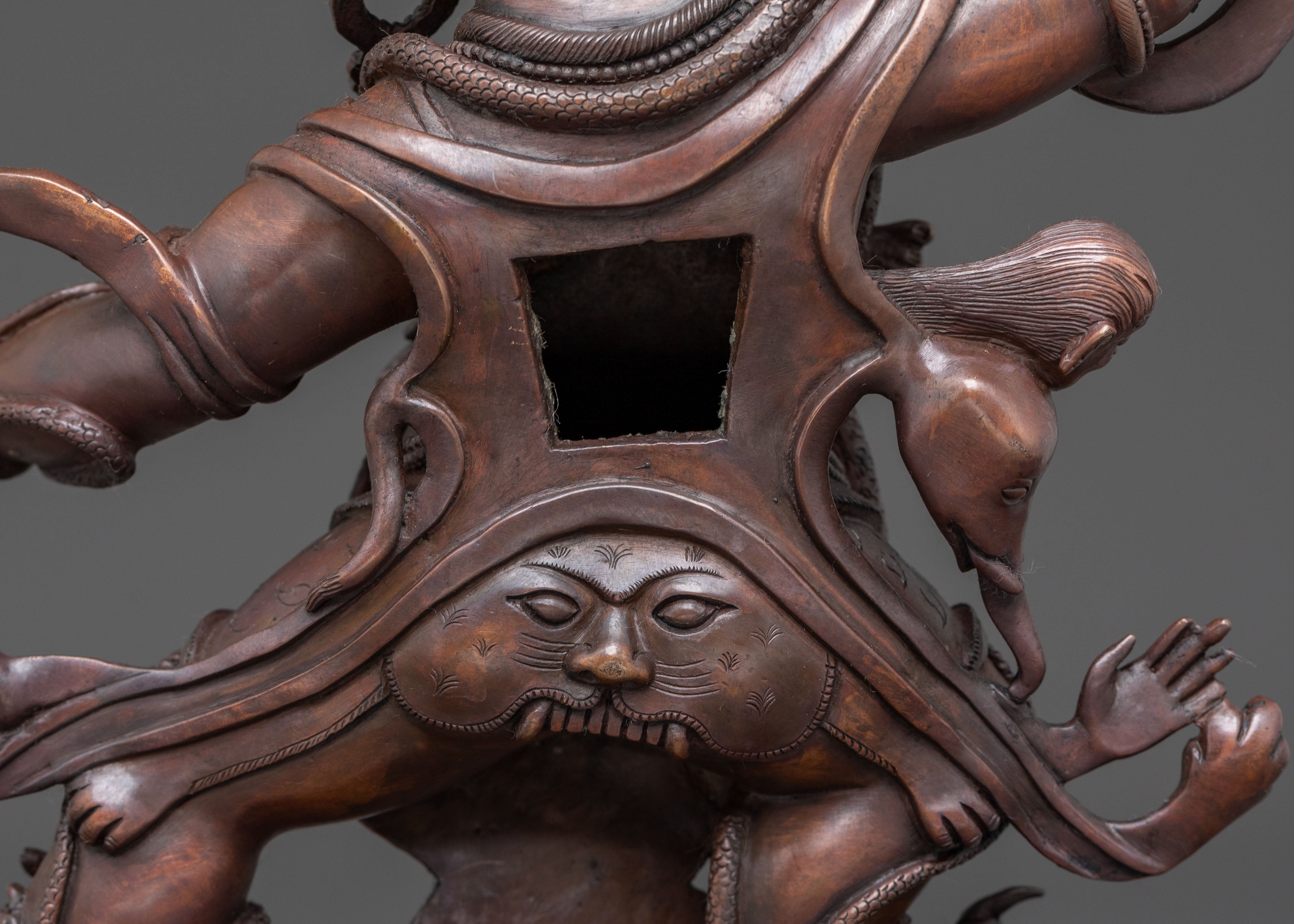 DandaPani Copper Statue - Oxidized Finish