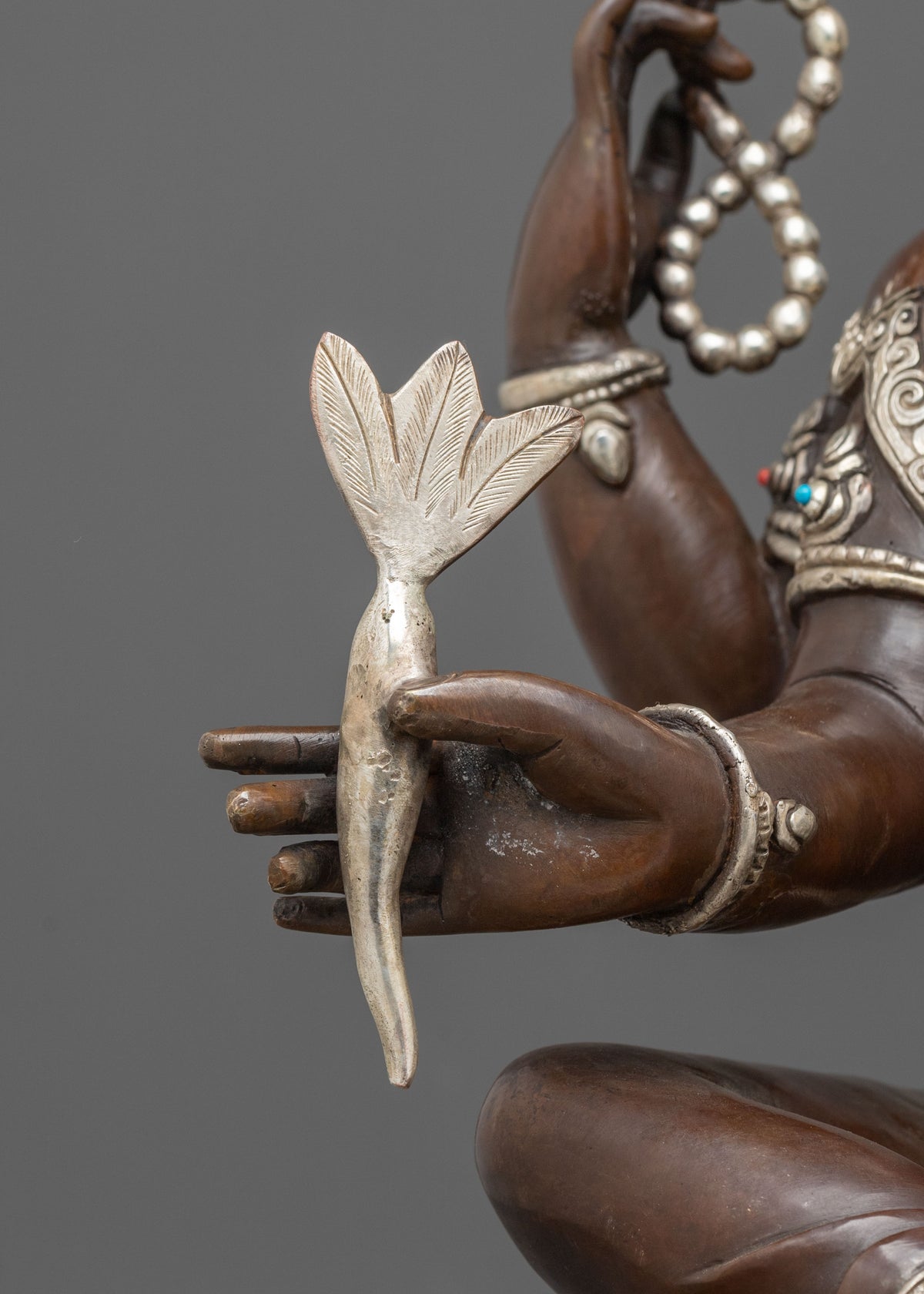 Oxidized Copper Ganesh Statue | Silver-Plated Hindu Deity Sculpture
