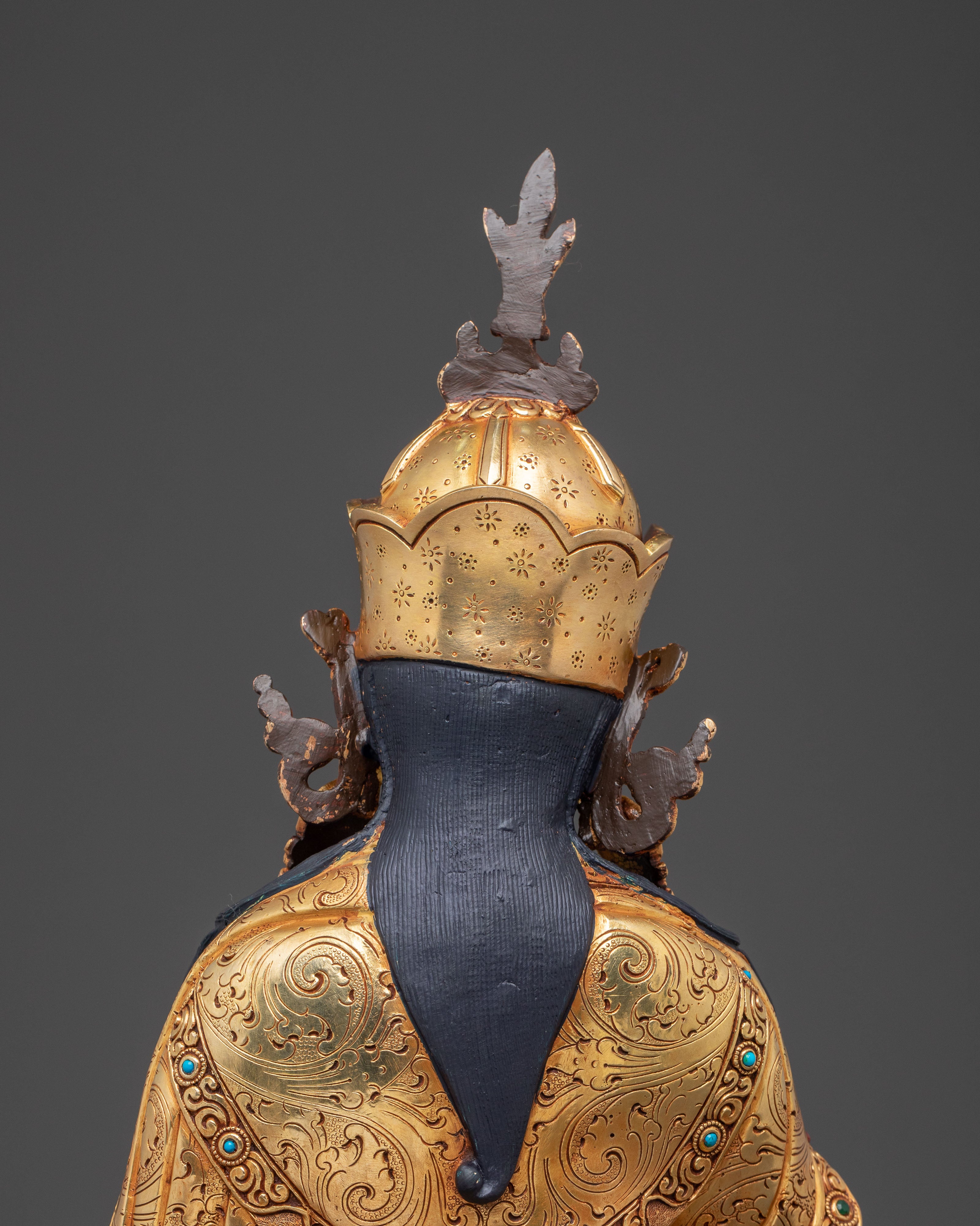 Divine Guru Rinpoche Padmasambhava Statue – 24K Gold Gilded