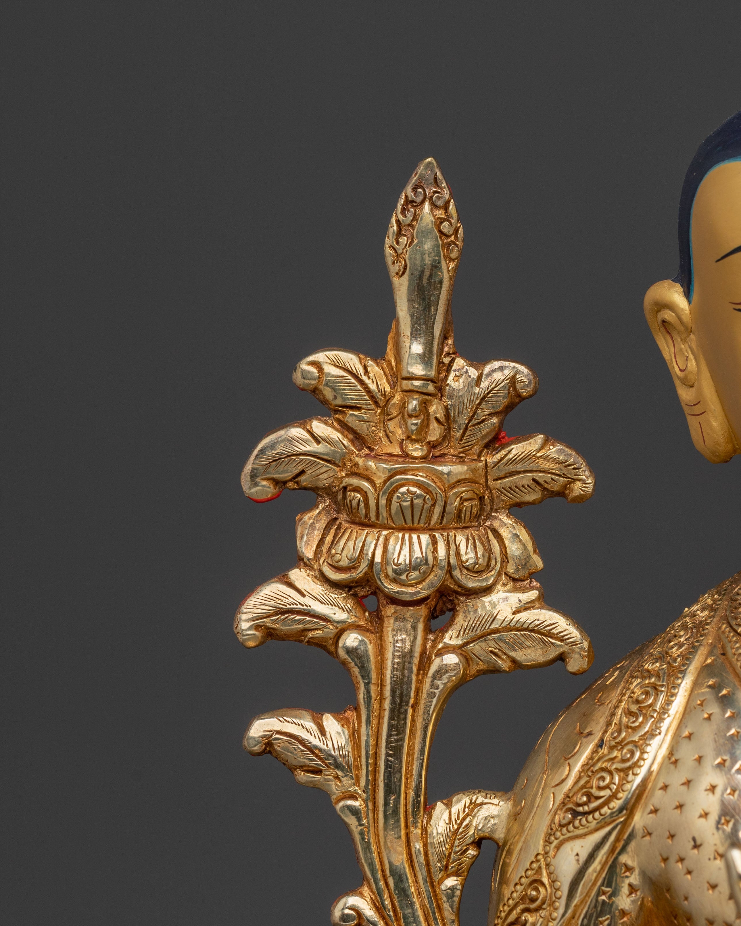 Tsongkhapa Sacred Copper Statue: Hand-Gilded Serenity