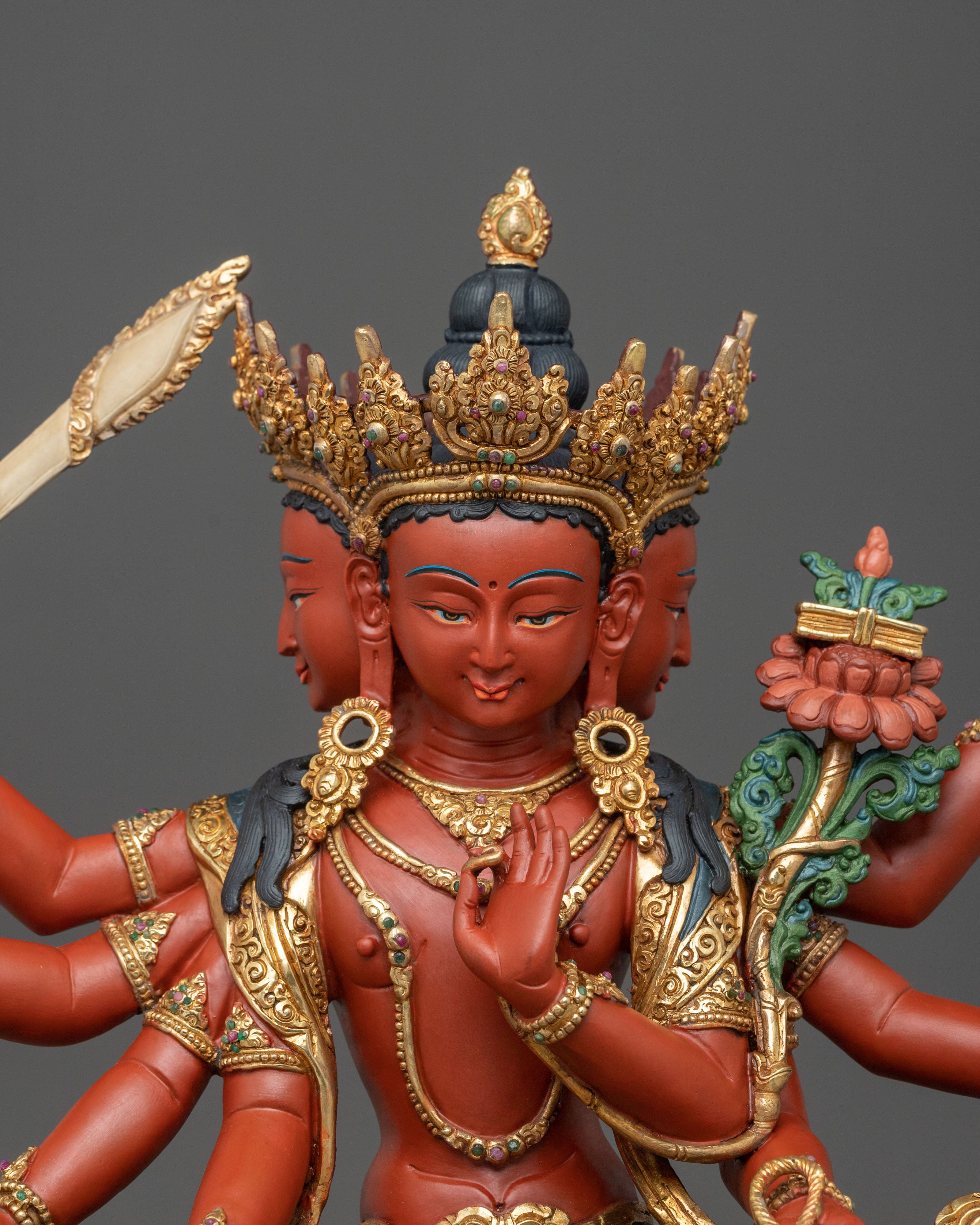 Maha Manjushri Copper Statue | Meditation Altar Decor