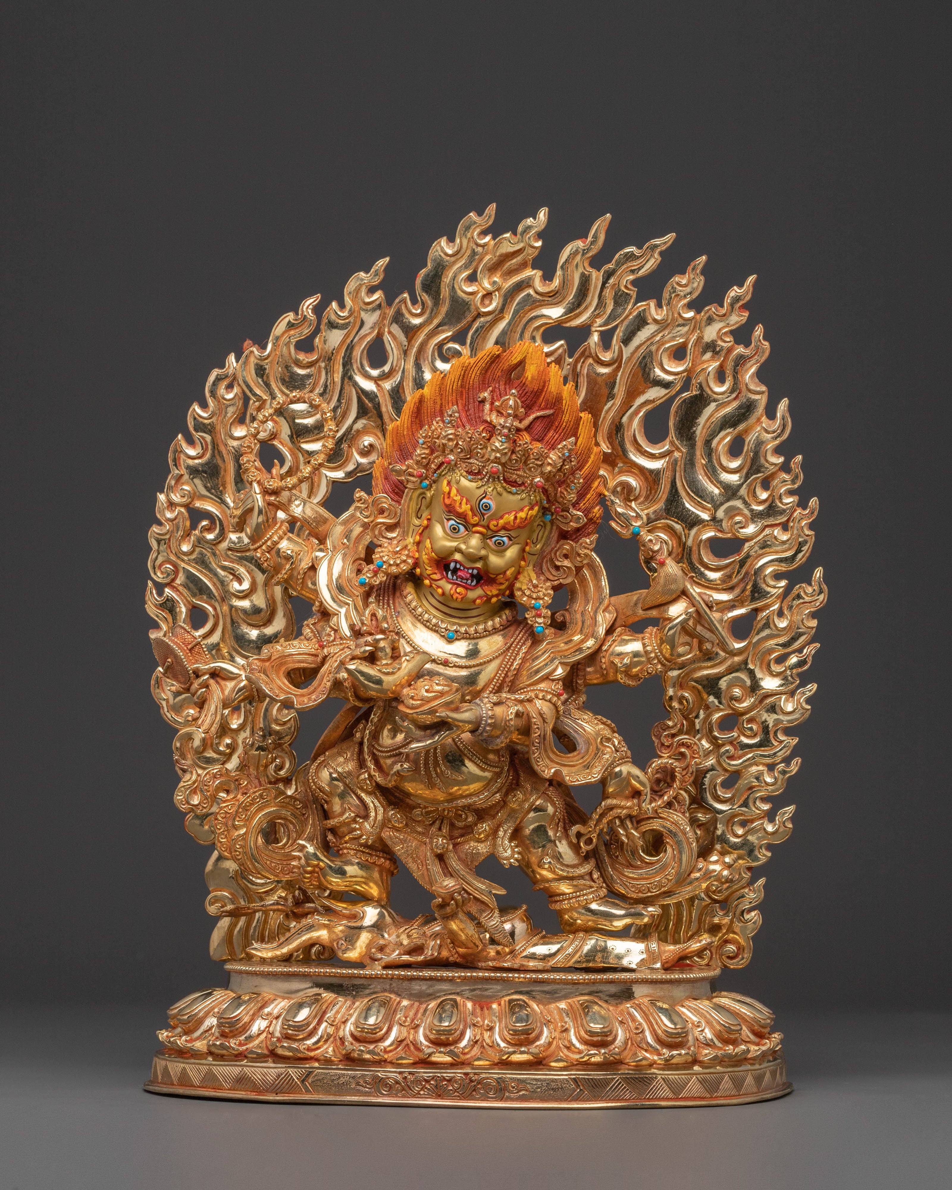 Six Armed Mahakala Guardian Statue | Protector Deity of Fearlessness