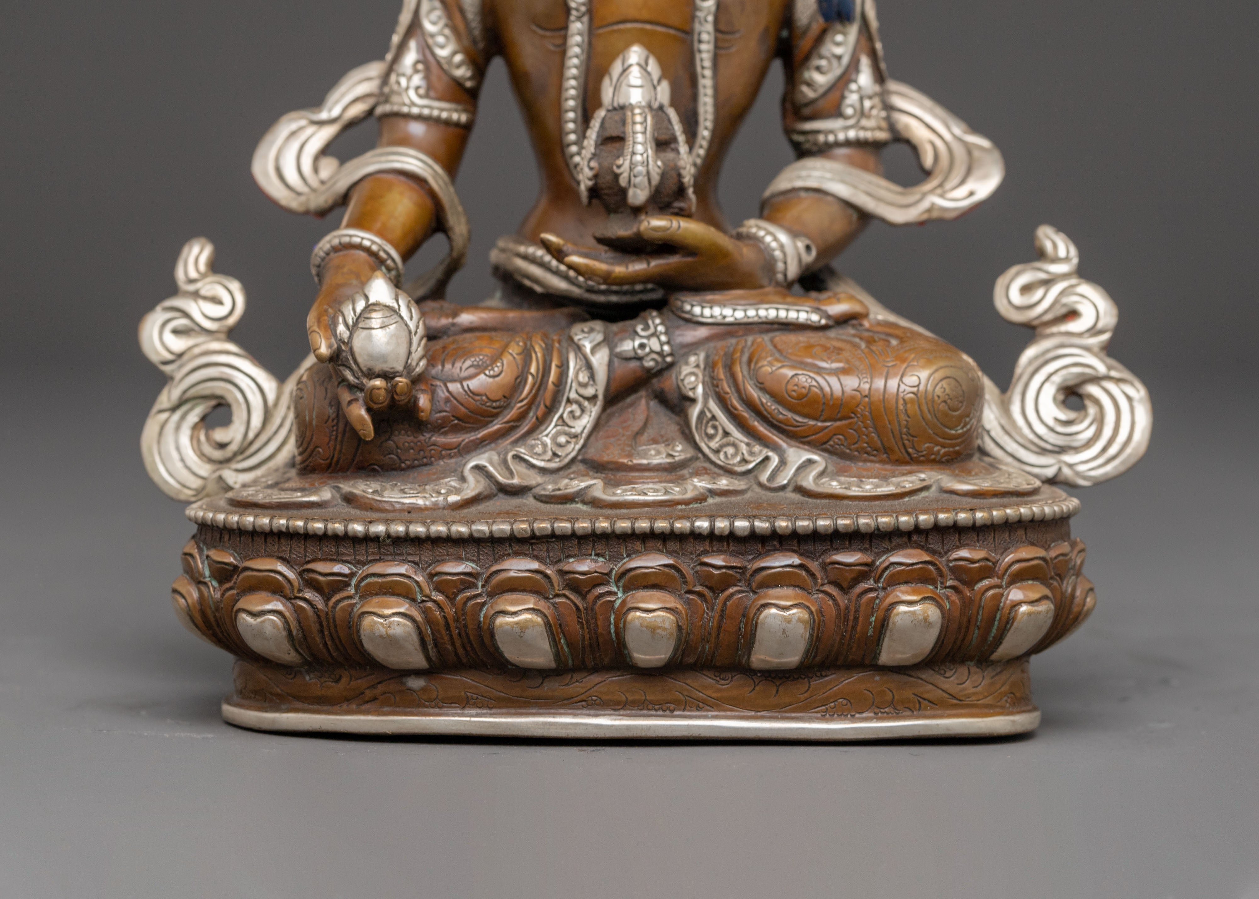 Handmade Copper Statue of Bodhisattva Ksitigarbha | Protector of Beings