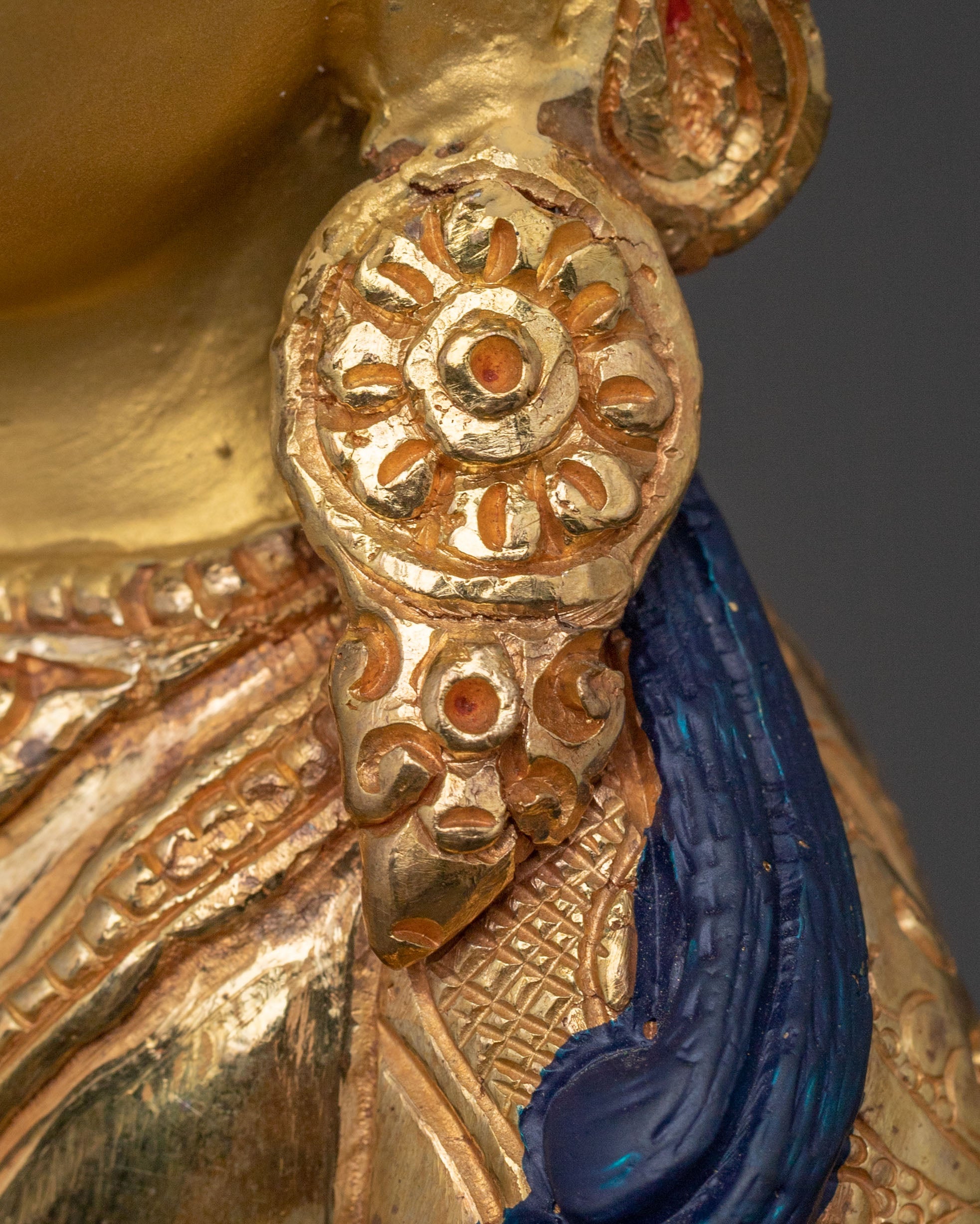 24K Gold Gilded Copper Statue of Amitayus: Long Life Buddha