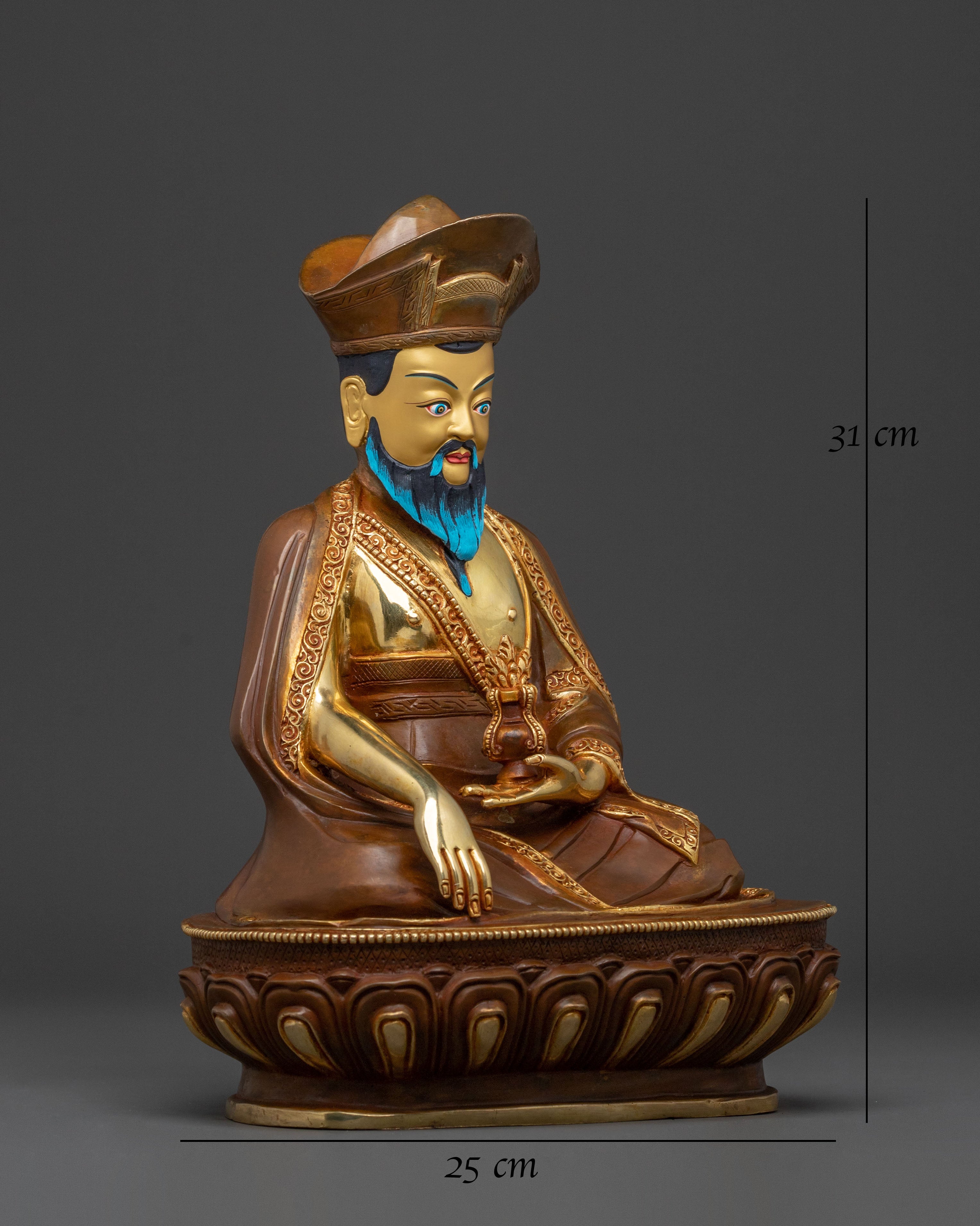 Guru Shapdum Sacred Statue | 24k Gold Gilded Icon