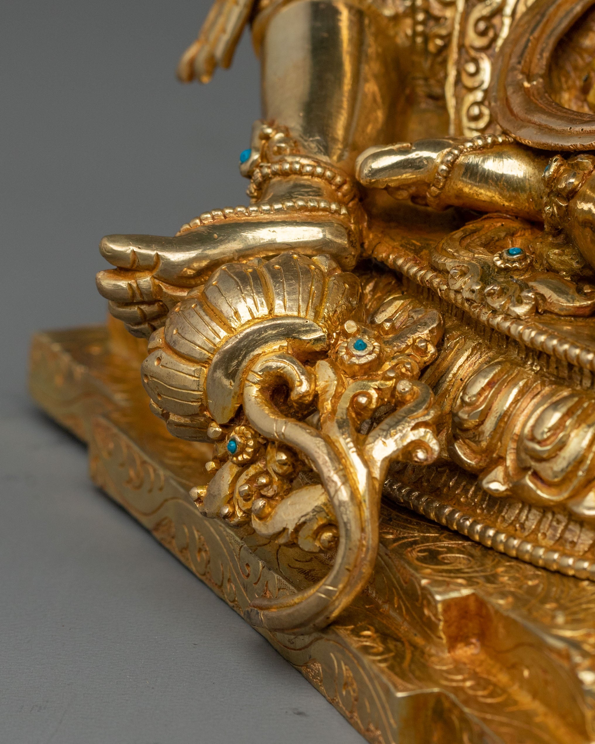 Green Tara Healing Figurine | 24K Gold Glided