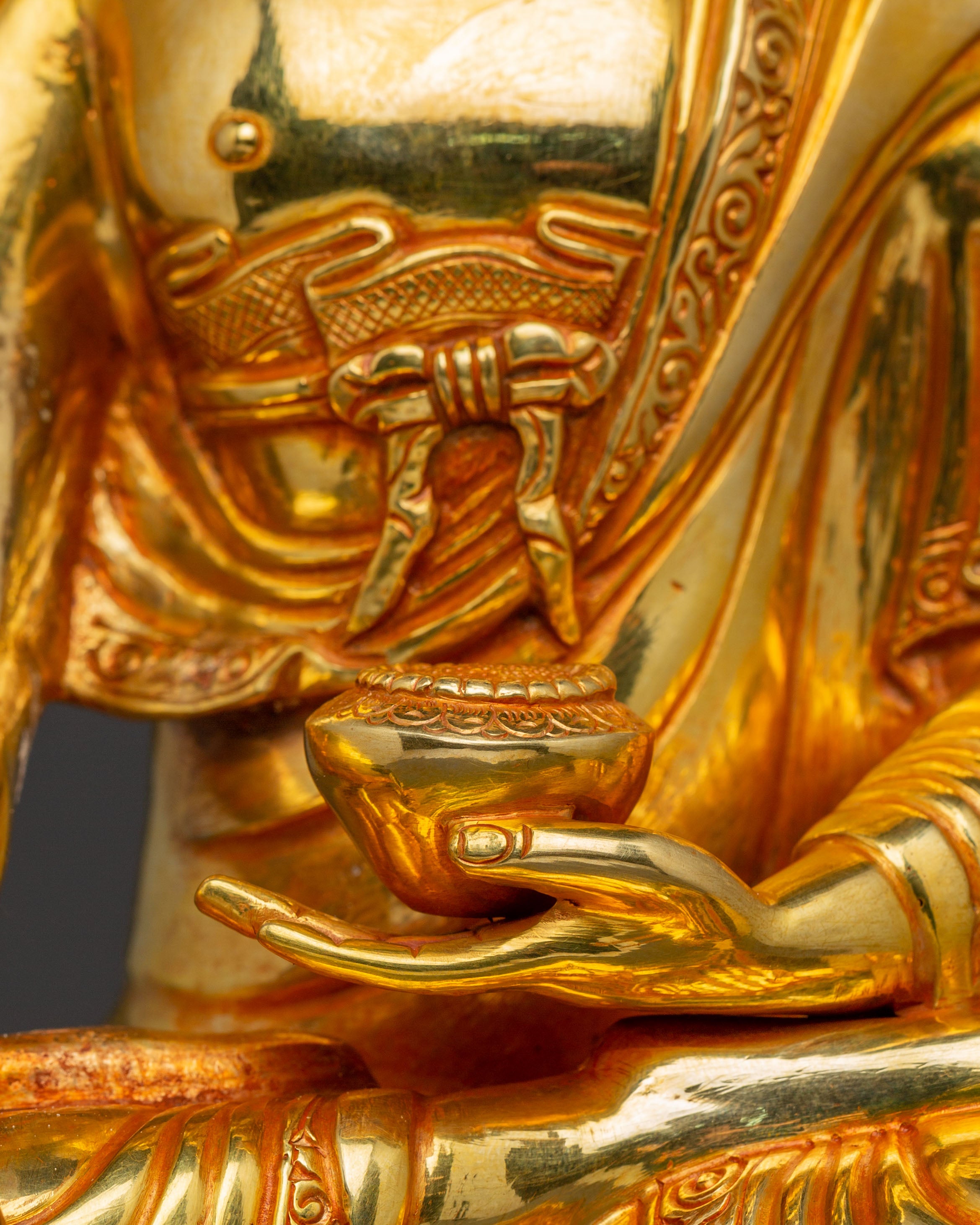Sage Shakyamuni Buddha Statue - 24K Gold Gilded