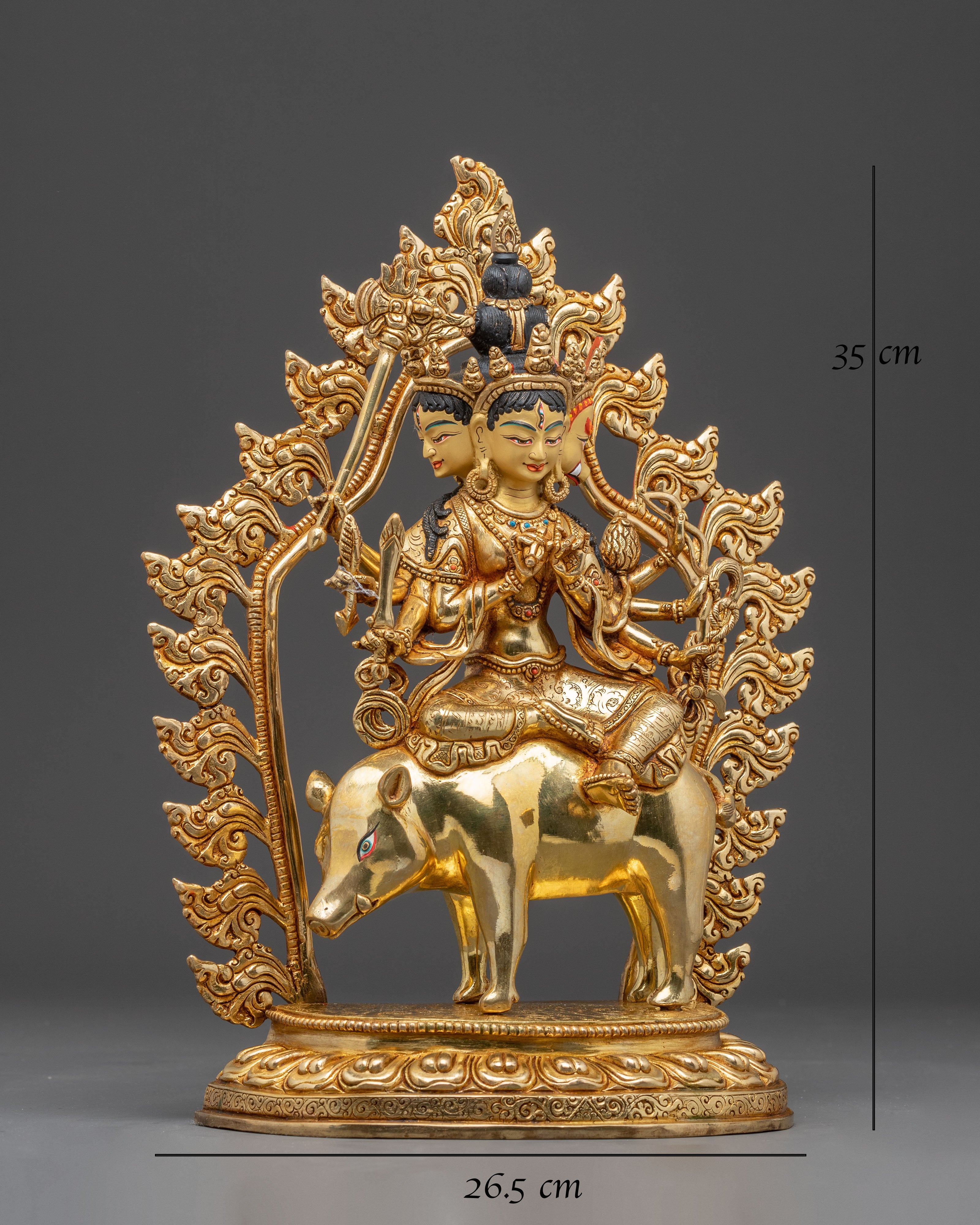 24K Gold Glided Buddhist Marichi Statue