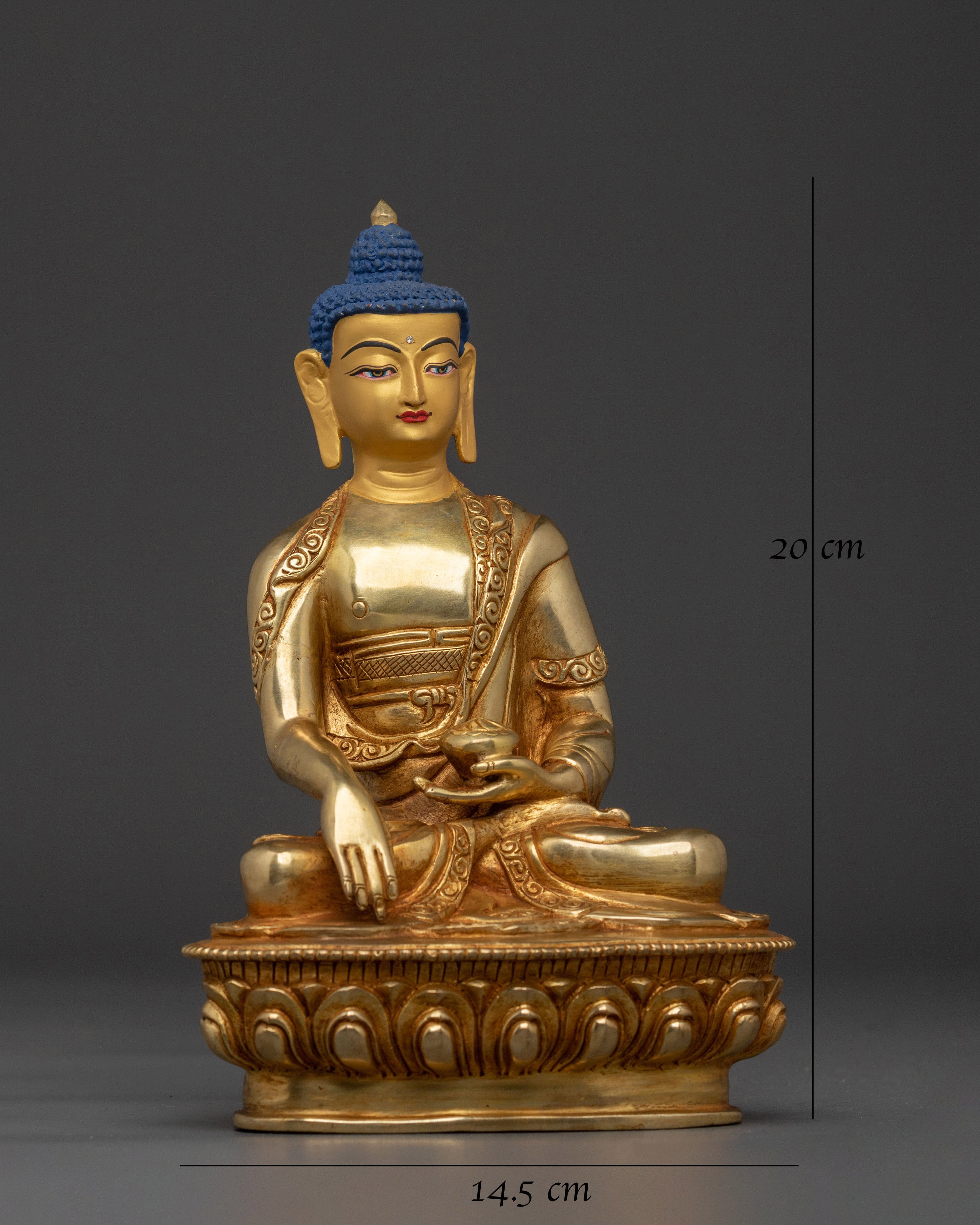 Shakyamuni Buddha Statue on Lotus Base: Enlightened One