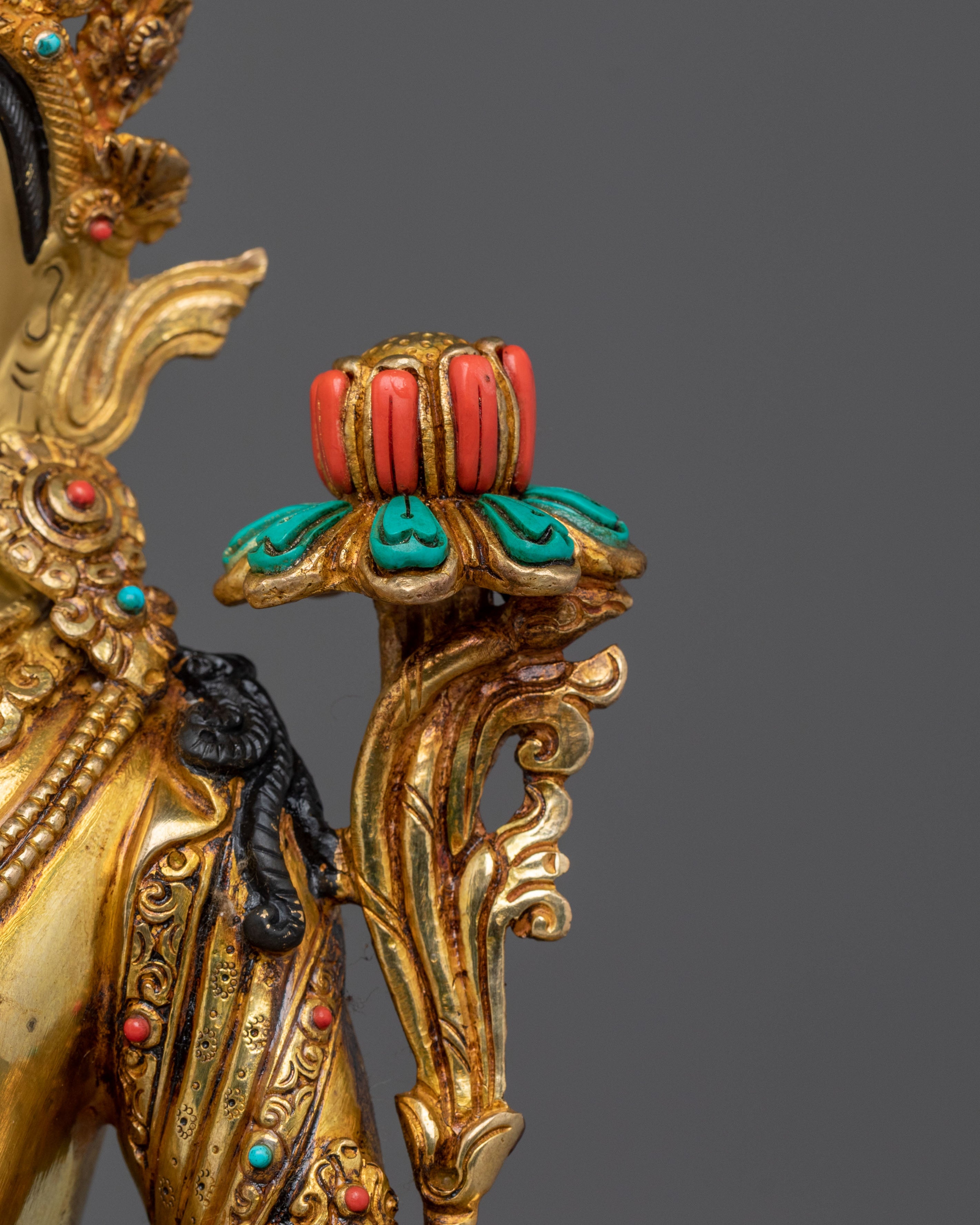 Samantabhadra Sculpture | 24K Gold Gilded Figurine