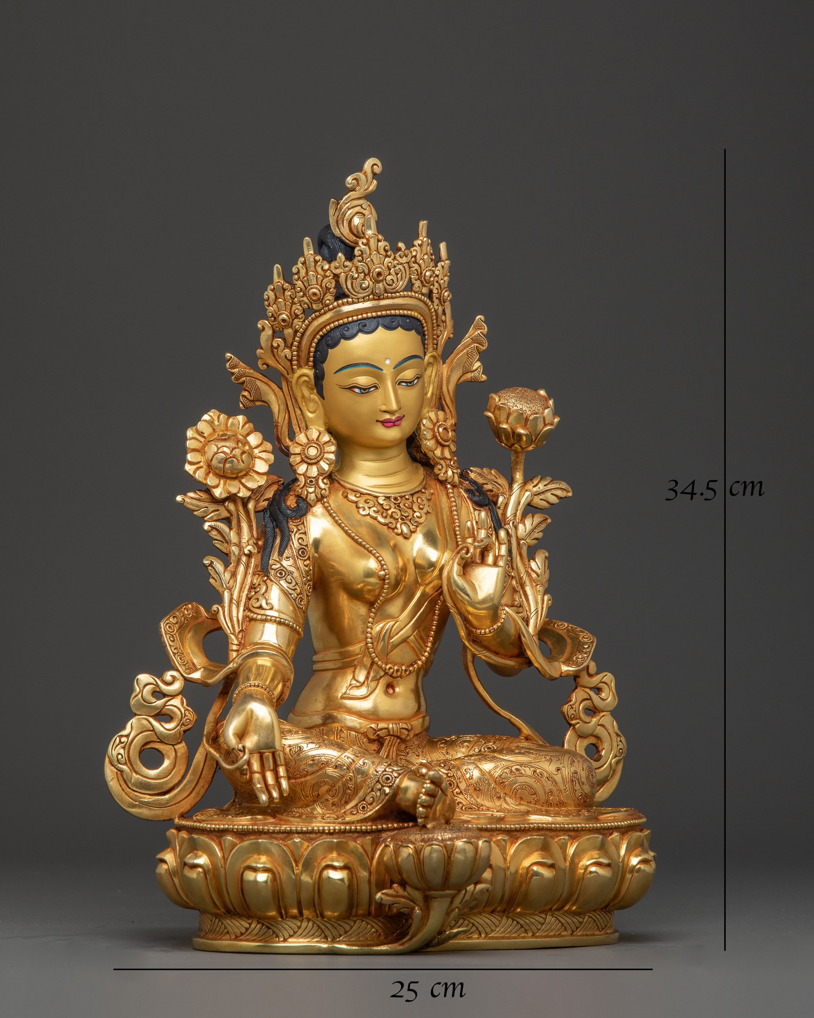 Savior Goddess Green Tara Statue – Hand-Gilded Copper Statue