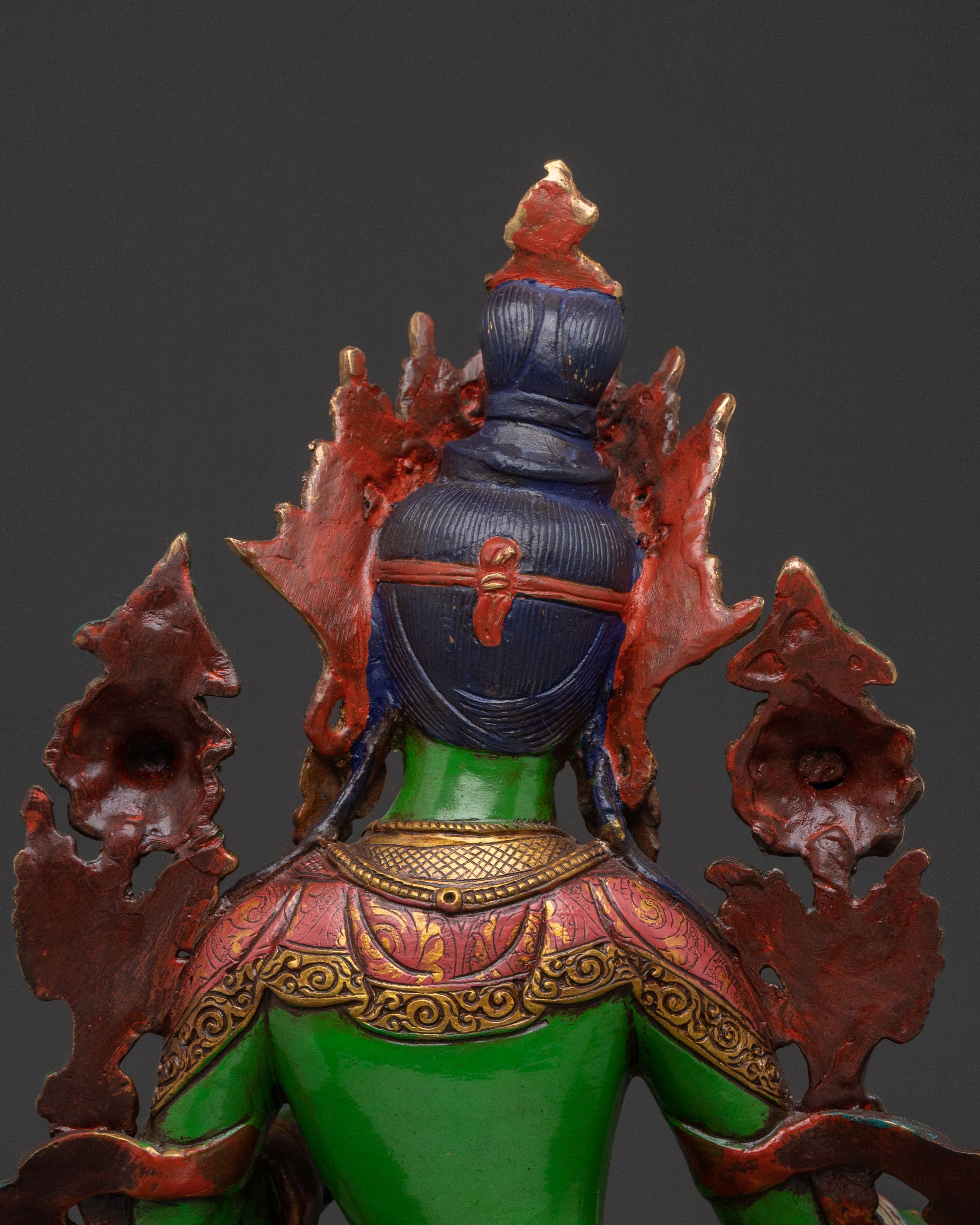 Handcrafted Green Tara Compassion Statue for Altar