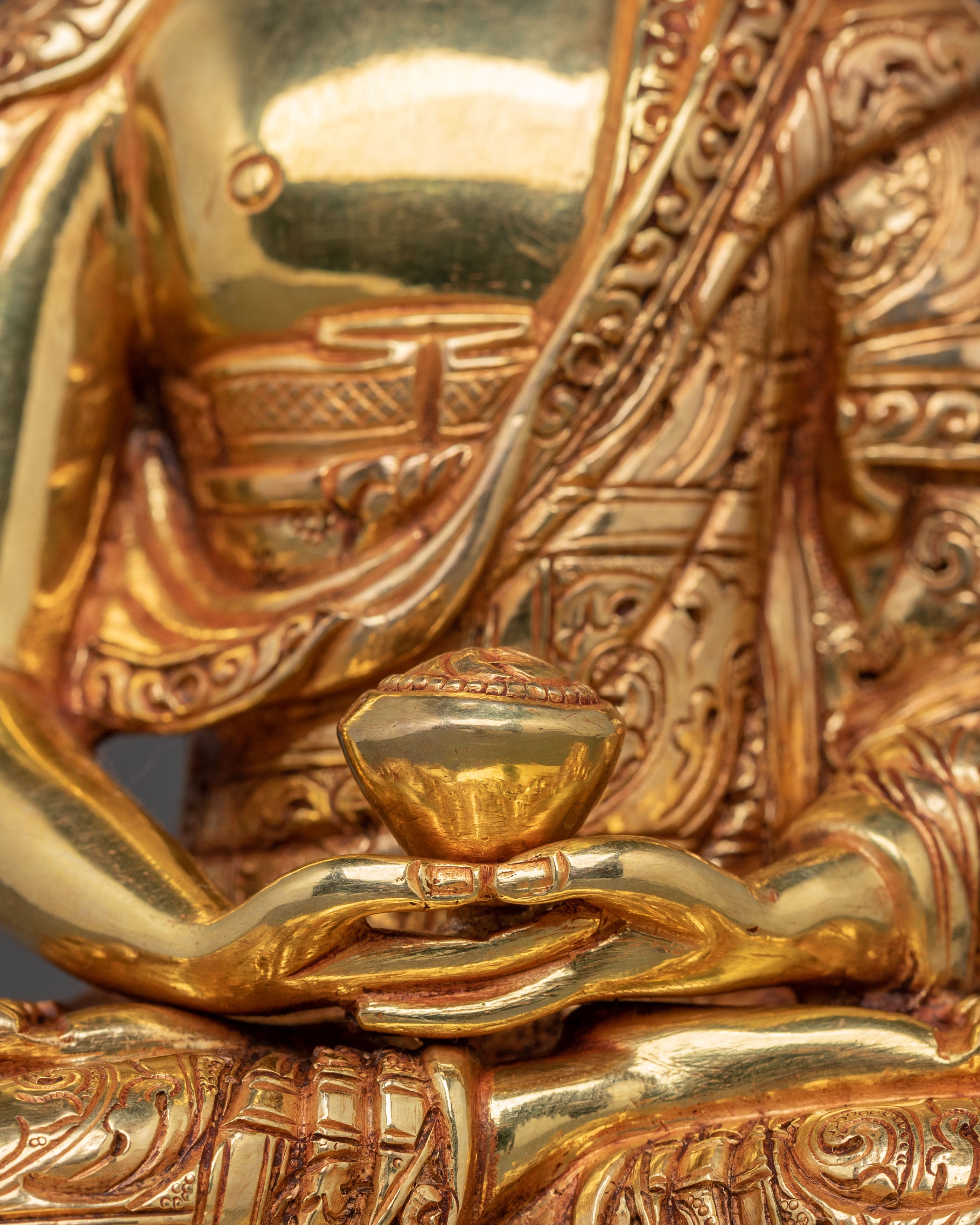 Spiritual Three Buddhas Golden Statue Set