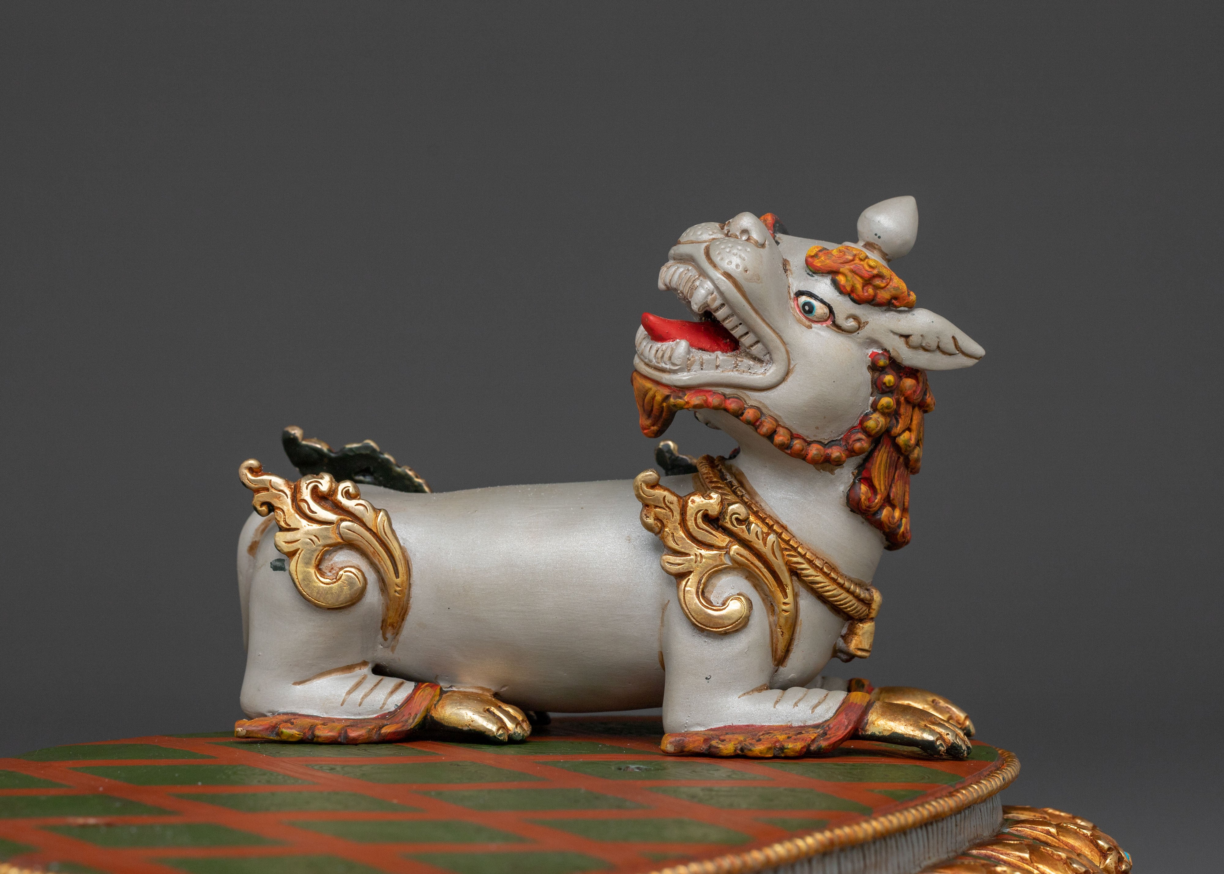 Majestic Wisdom Deity Simhanada Manjushri Statue