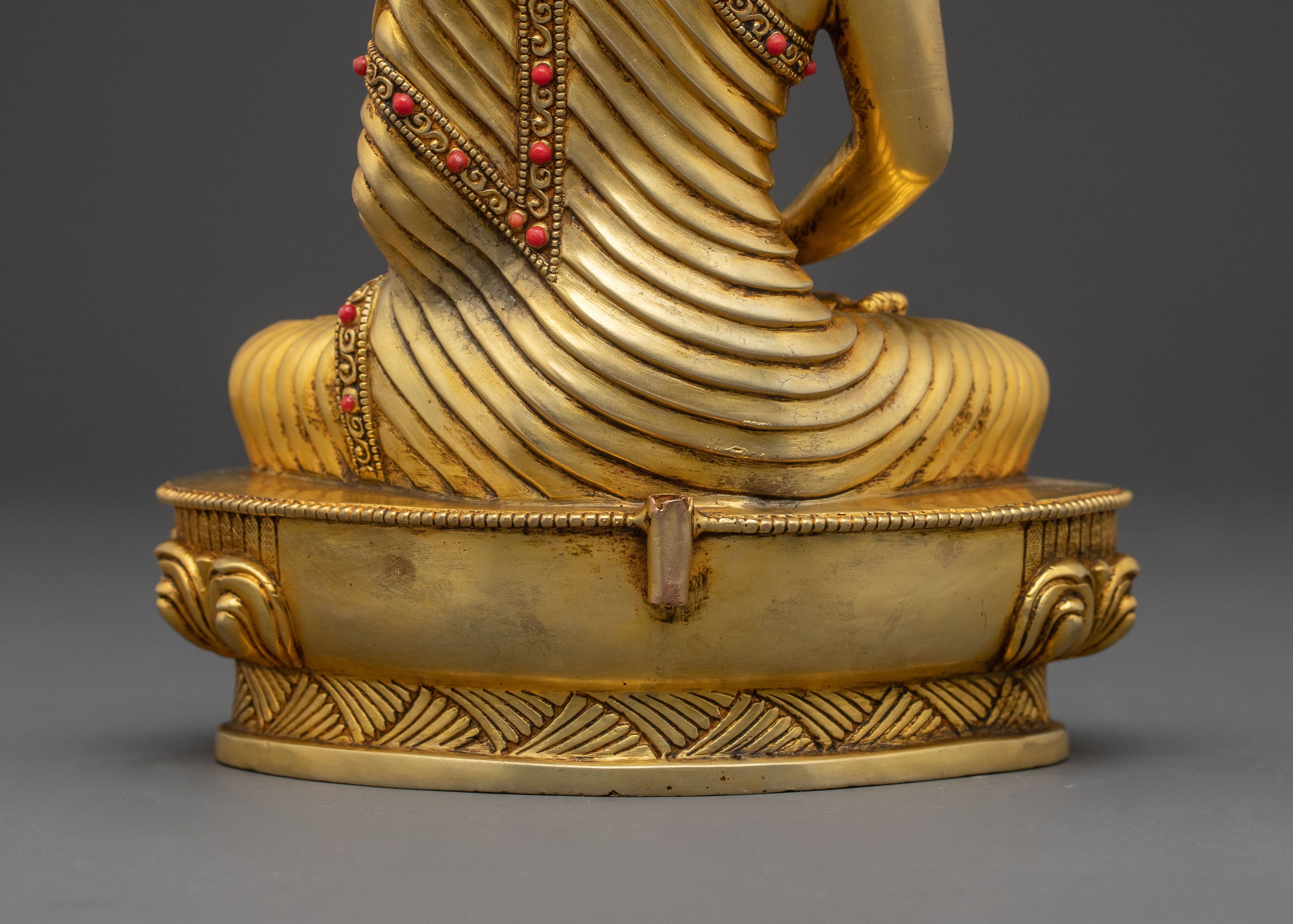 A 24K Gold Gilded Statue of Three Buddha Set: Sacred Harmony
