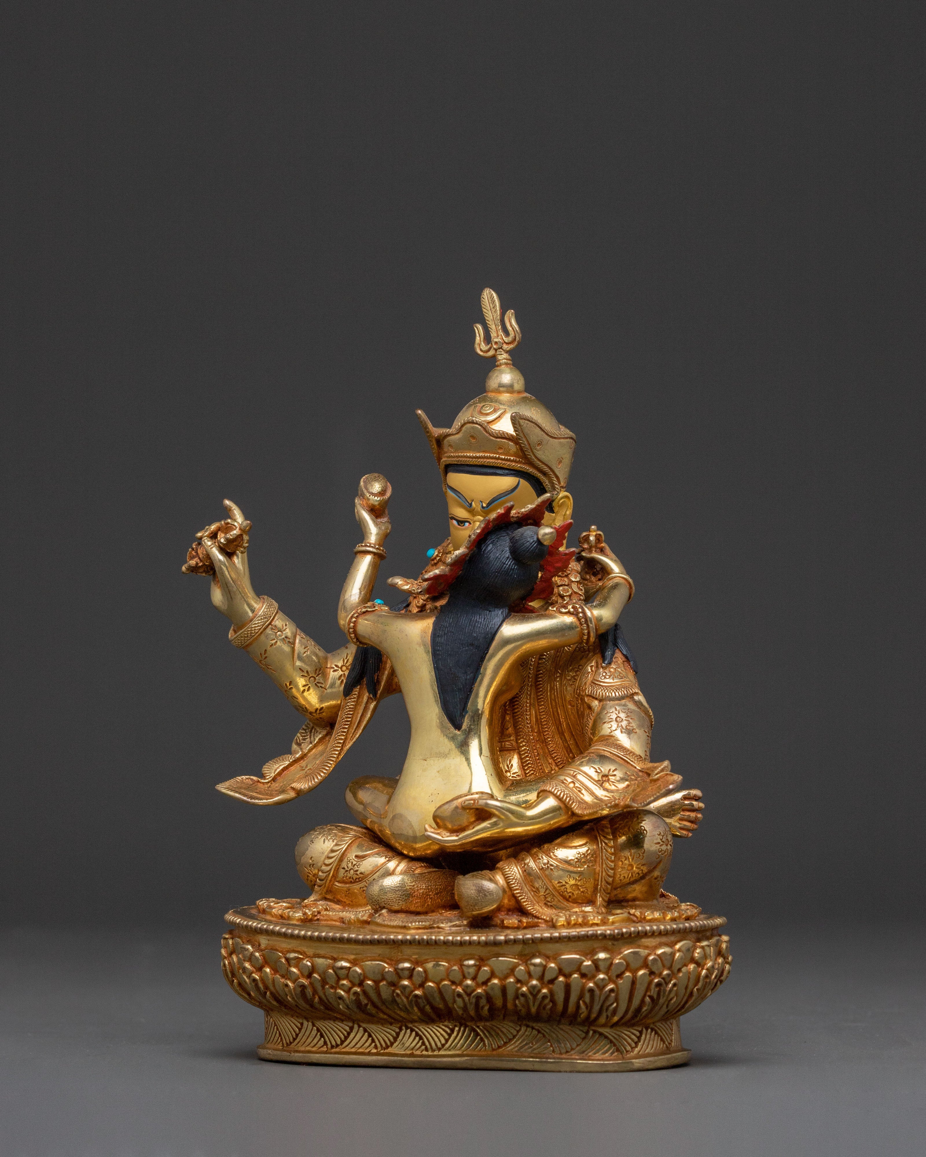 Padmasambhava Sacred Blessing Statue | 24K Gold Gilded