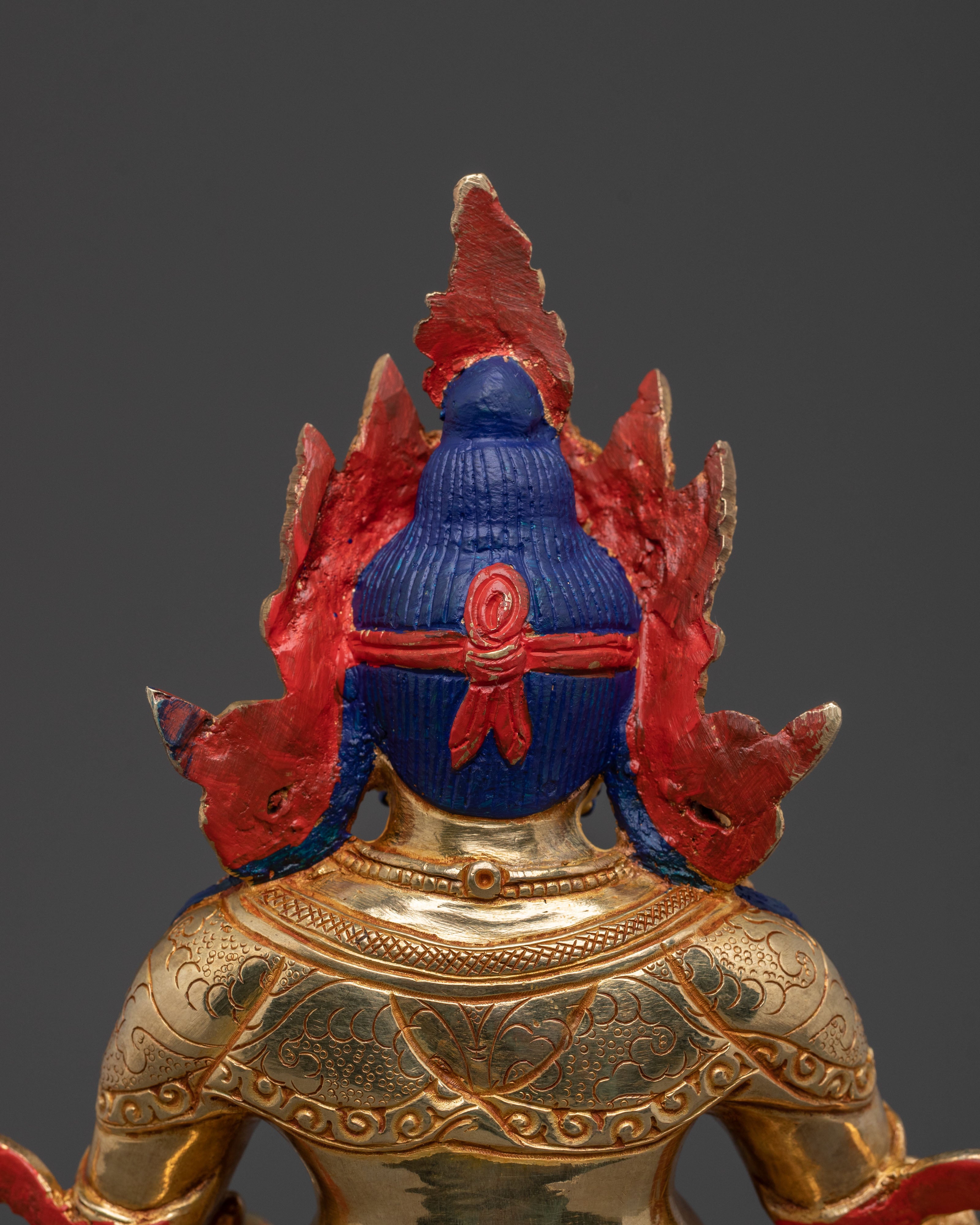 Radiant Wealth Deity Dzambhala Golden Figurine